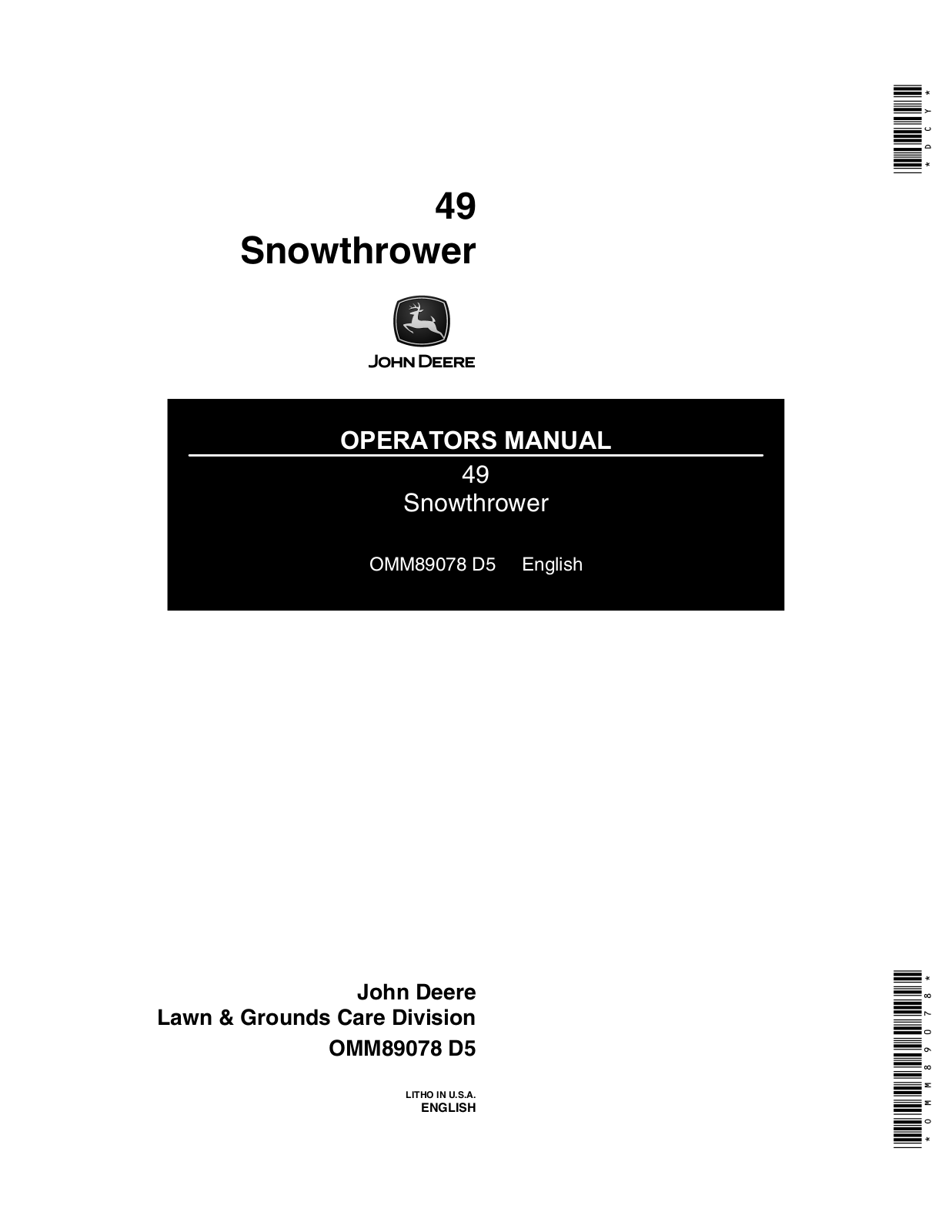 John Deere 49 Operator's Manual