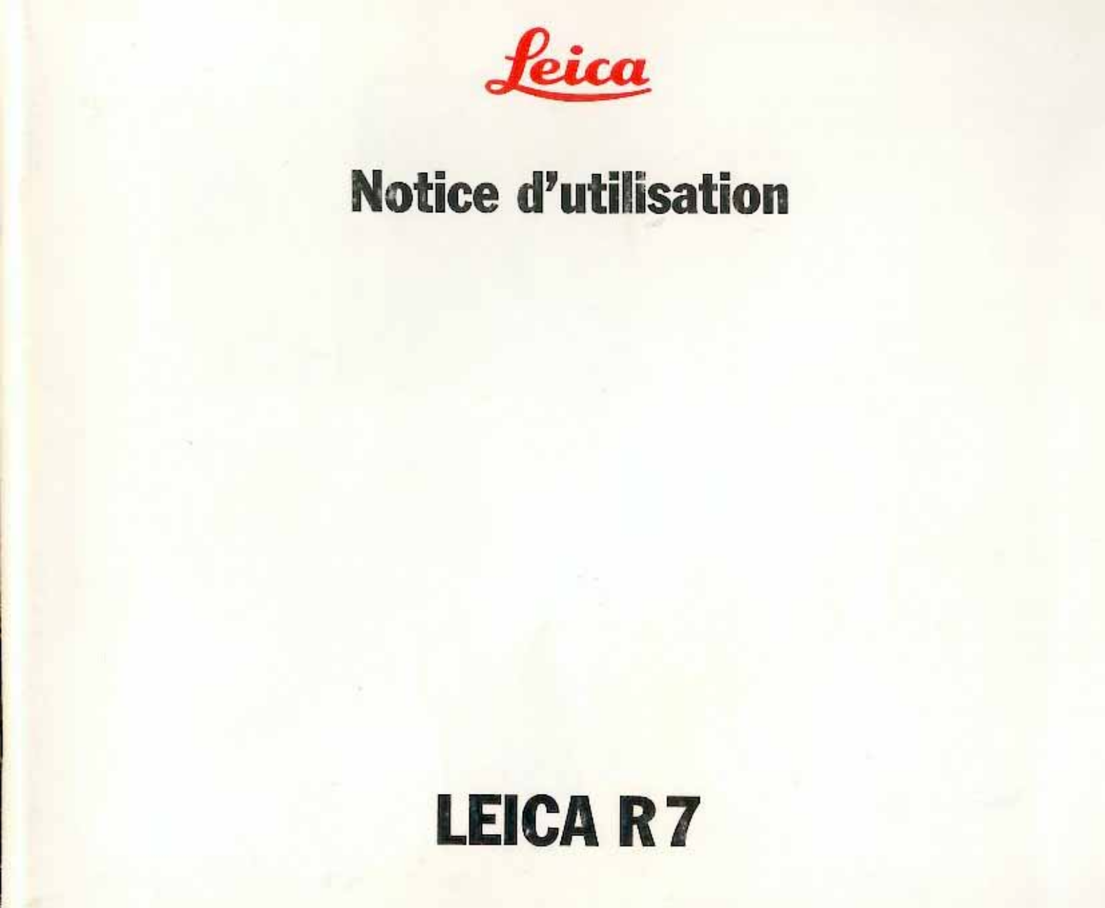 LEICA R7 Instruction Manual