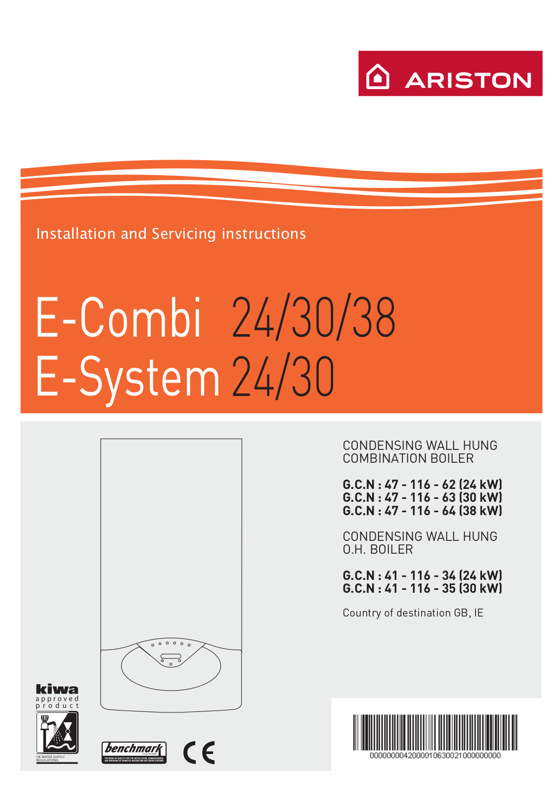 Ariston E-COMBI 24 30 38 User Manual