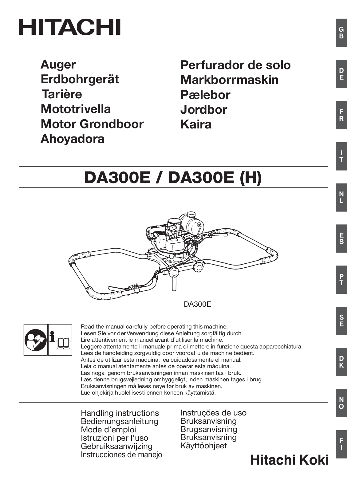 Hitachi DA300E, DA300EH Handling Instructions Manual