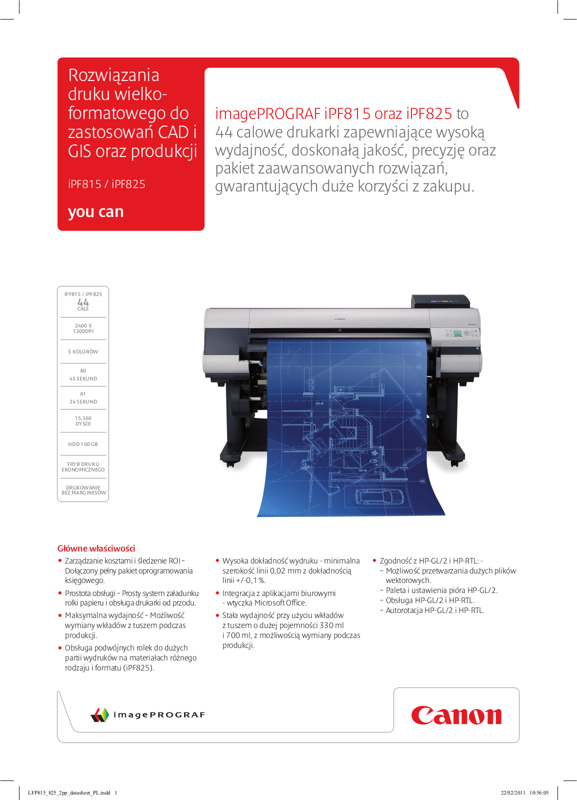 Canon IMAGEPROGRAF IPF825, IMAGEPROGRAF IPF815 BROCHURE