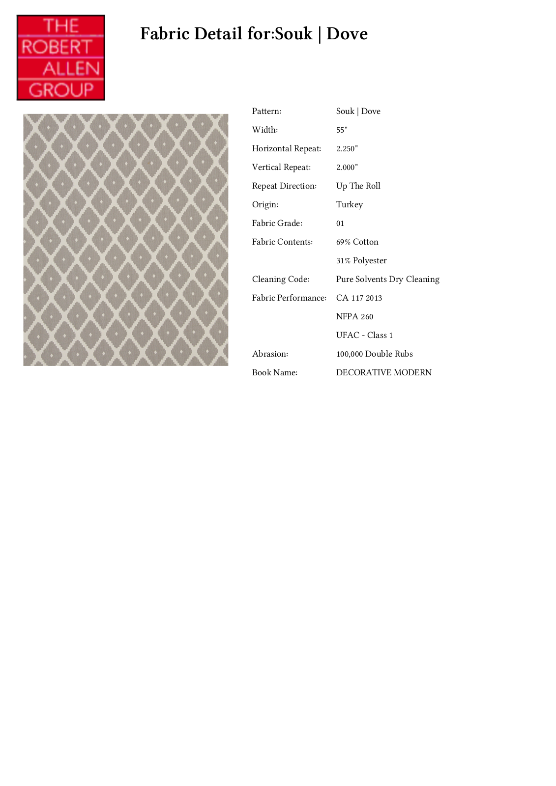 Robert Allen RALF1169 Specifications - ManualMachine.com