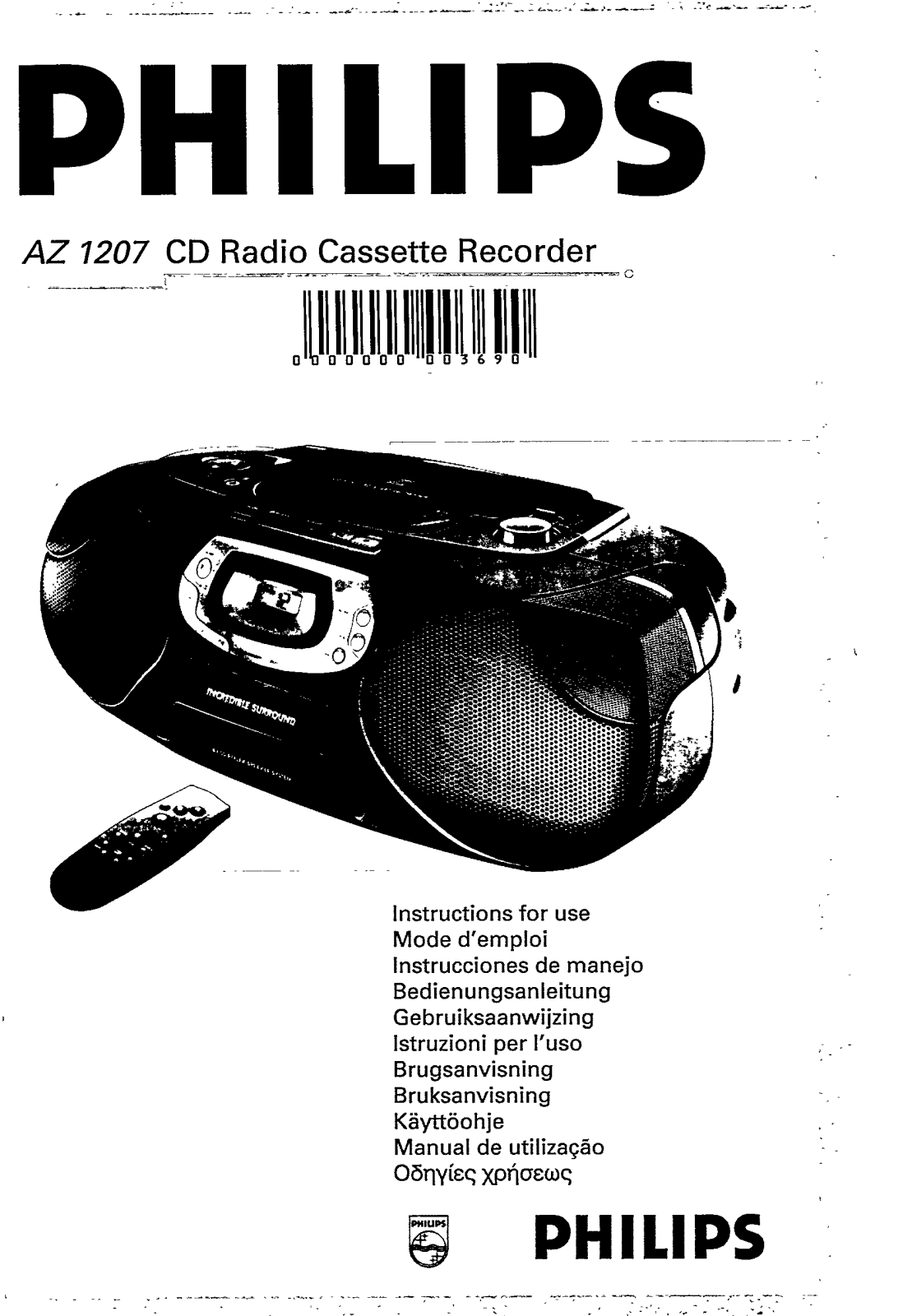 Philips AZ1207/19, AZ1207/17, AZ1207/05, AZ1207/04, AZ1207/01 User Manual