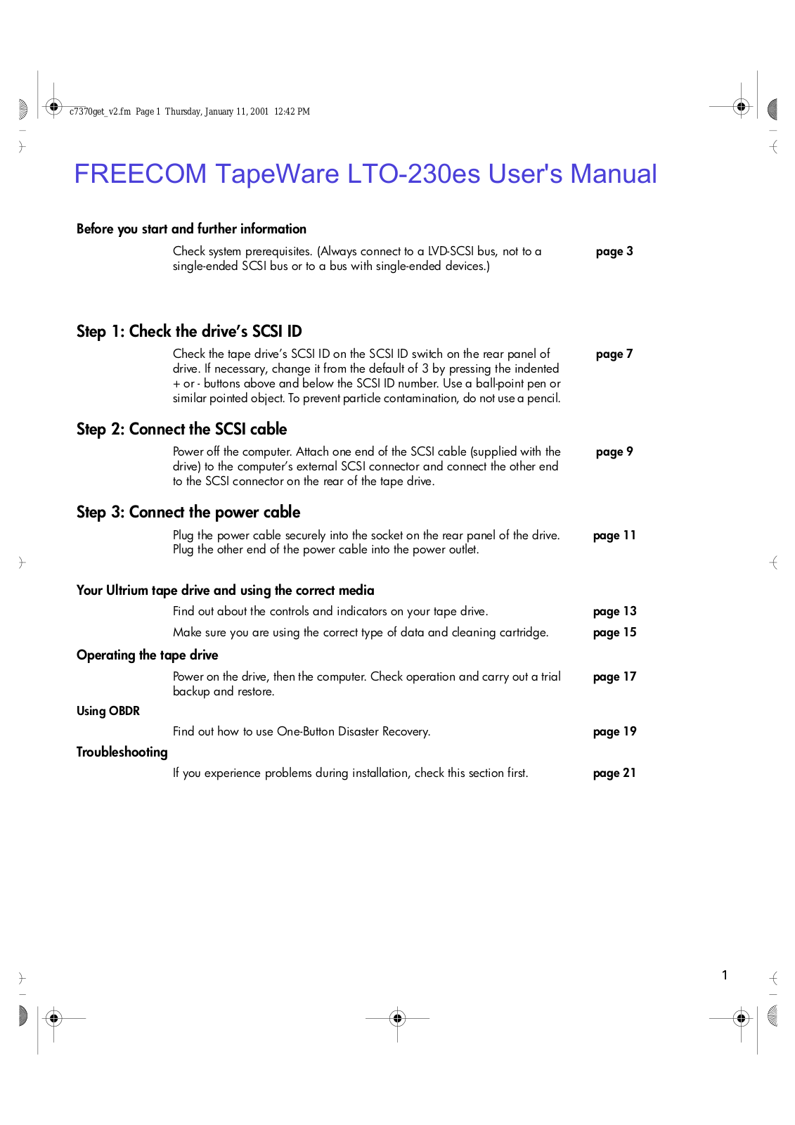 Freecom LTO 230ES User Manual