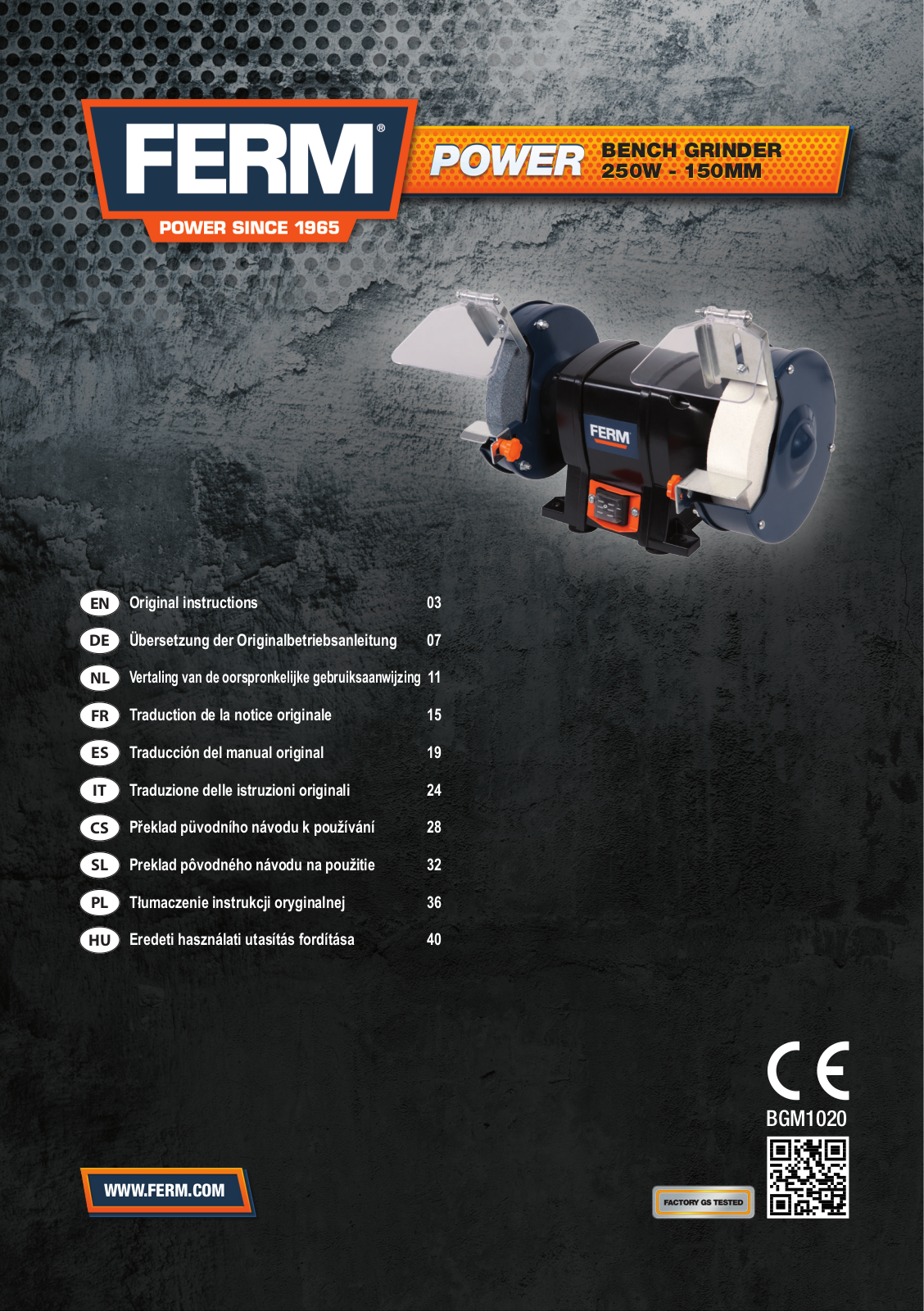 Ferm BGM1020 User guide