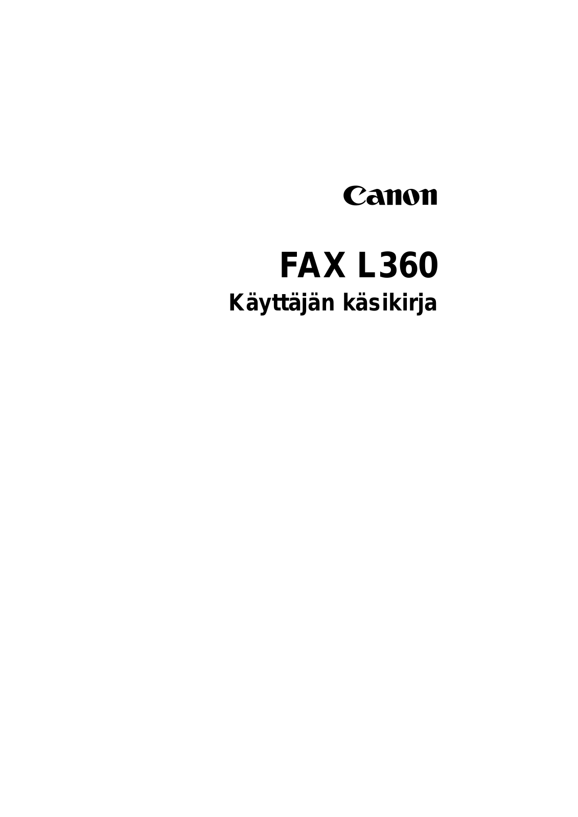 Canon FAX-L360 User Manual