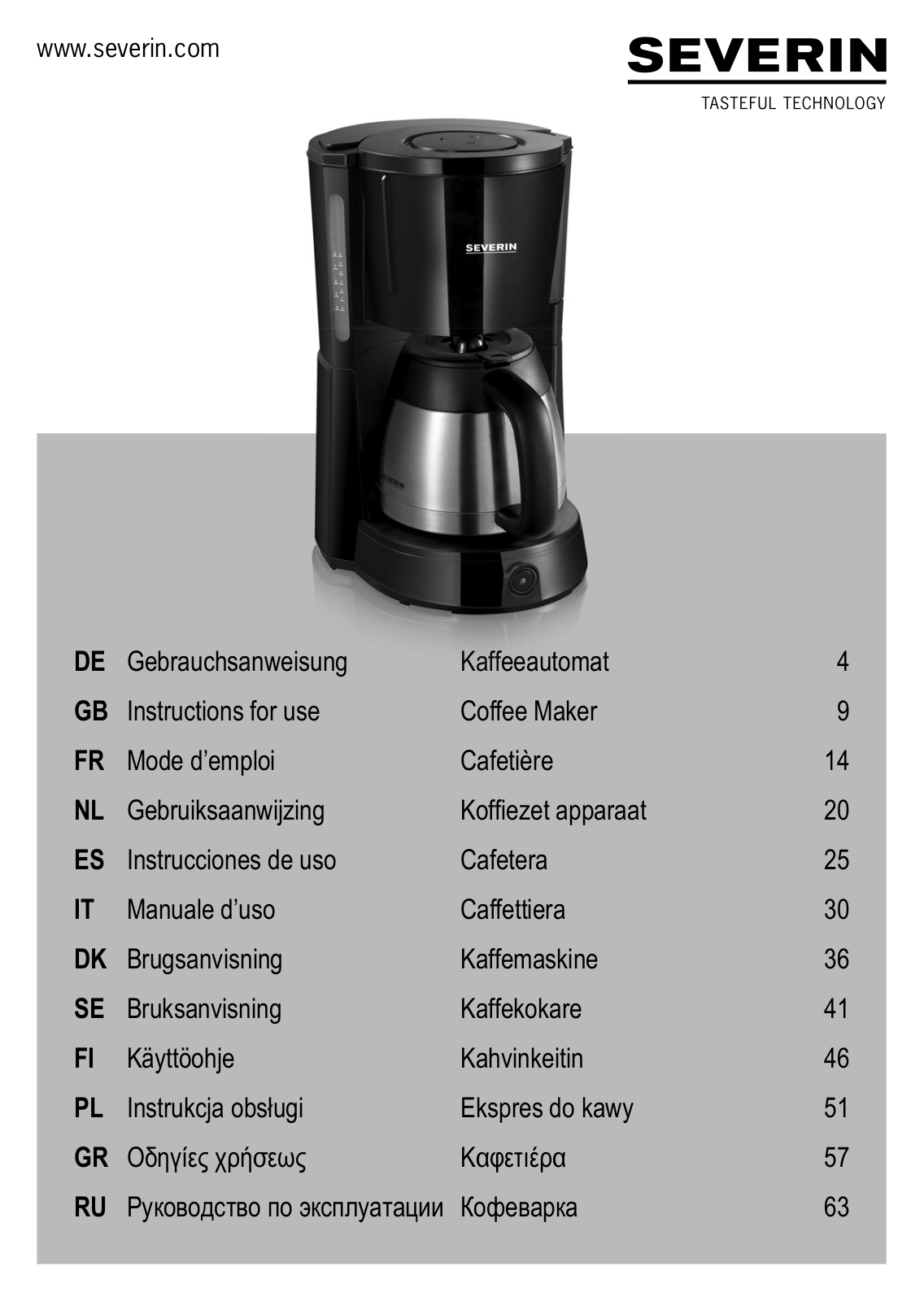 Severin KA 4132, KA 4131 User Manual