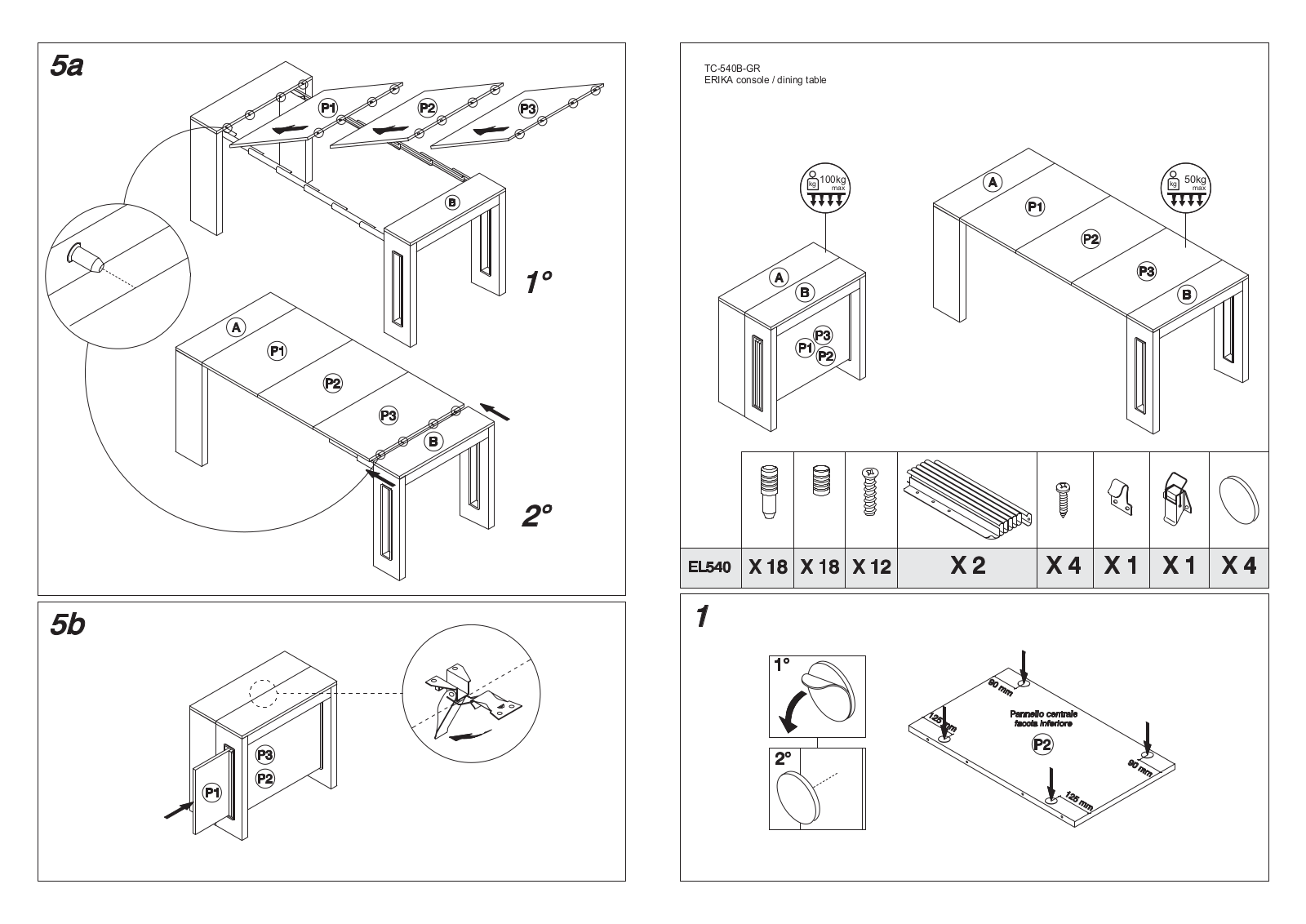 Casabianca TC540BLO, TC540BWH, TC540BCA, TC540BGR Assembly Guide - ManualMachine.com