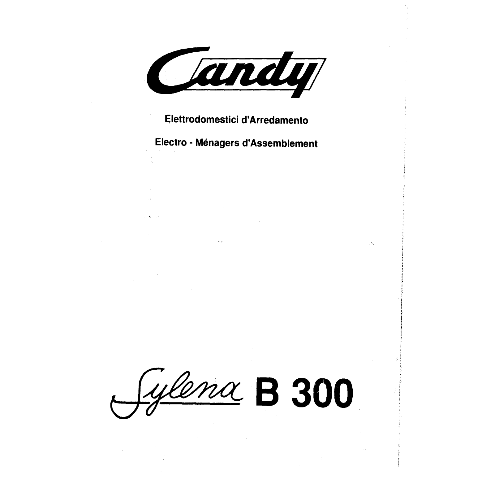 Candy SYLENA B 300 User Manual