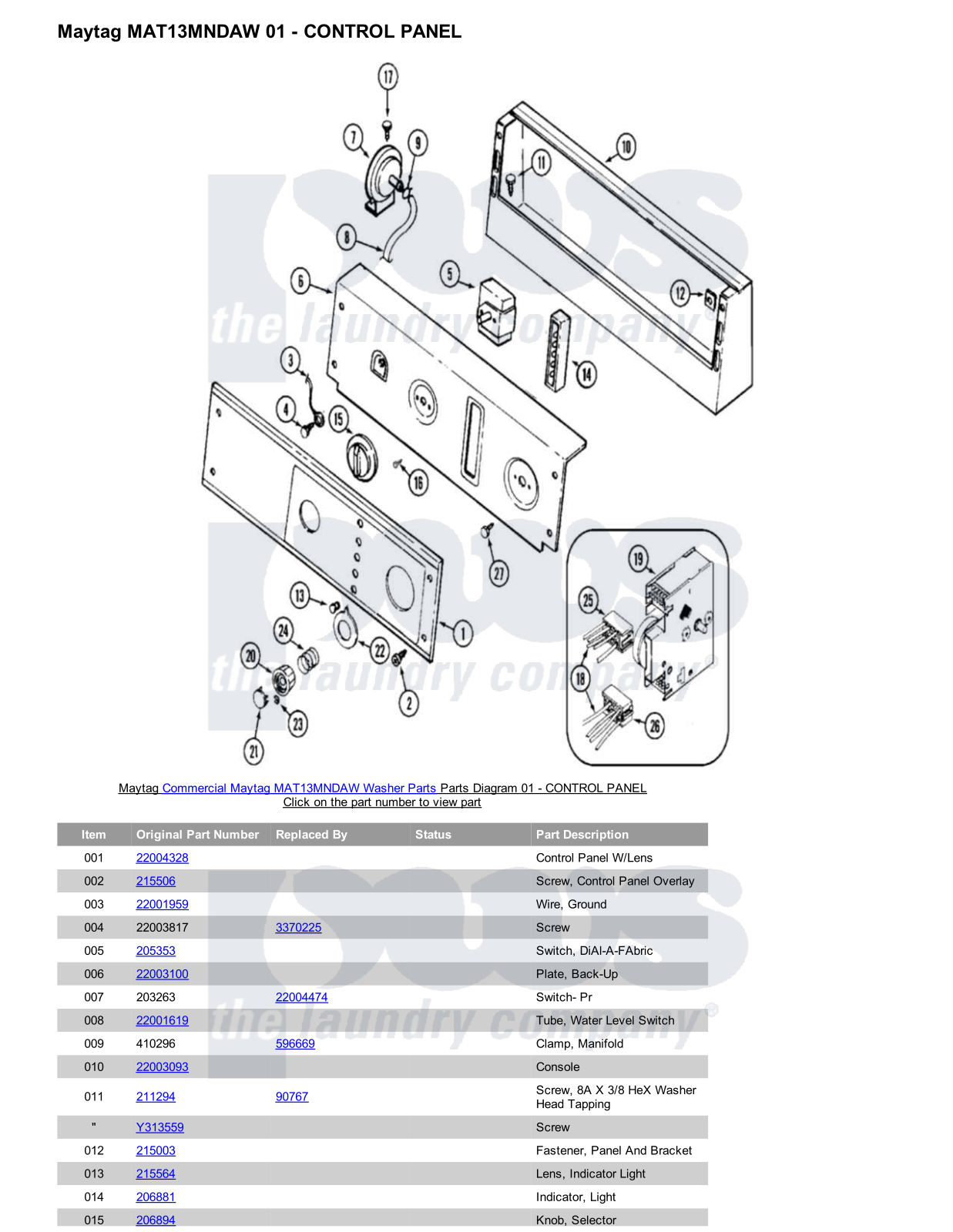 Maytag MAT13MNDAW Parts Diagram