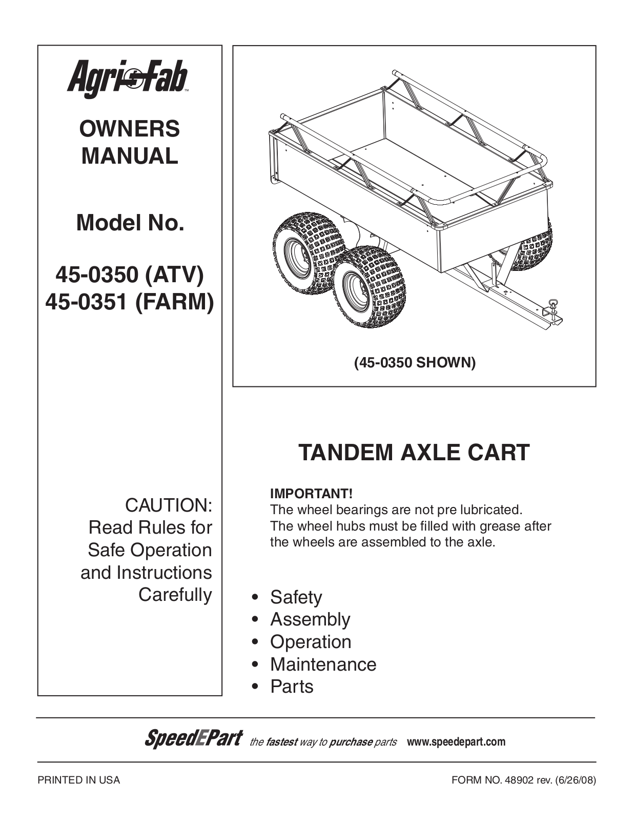 Agri-Fab 45-0351 User Manual