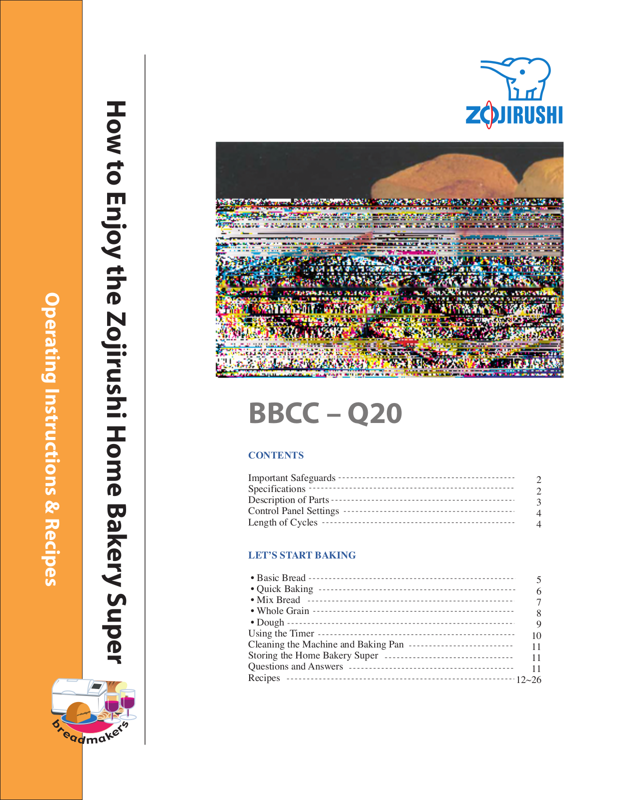 Zojirushi BBCC-Q20 User Manual