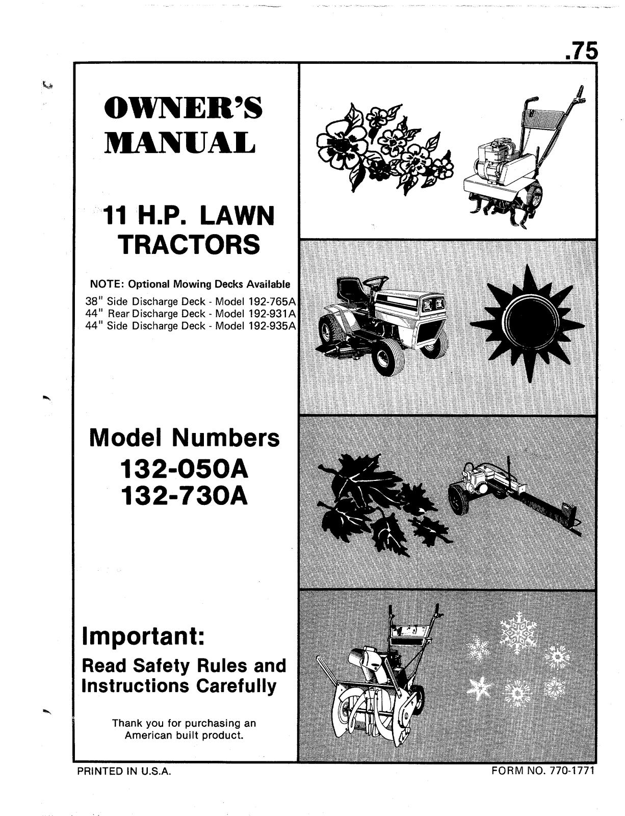 Bolens 132-730A User Manual