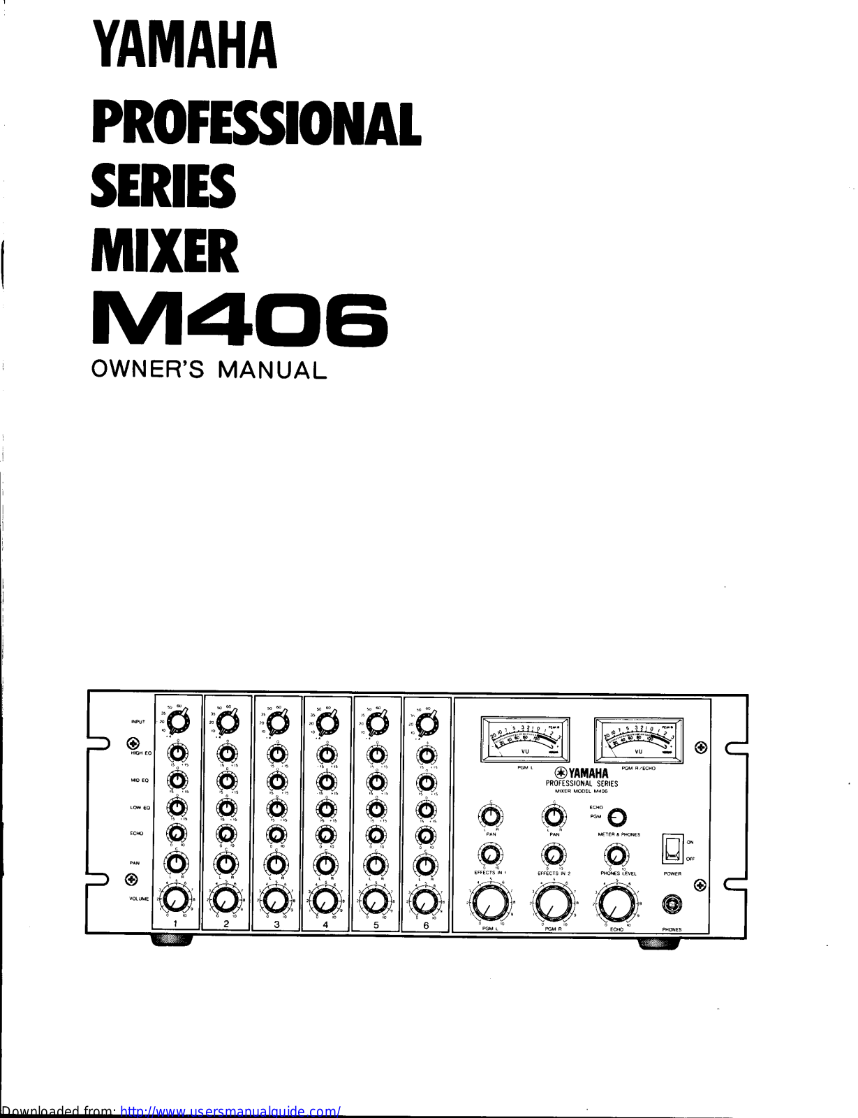 Yamaha Audio M406 User Manual