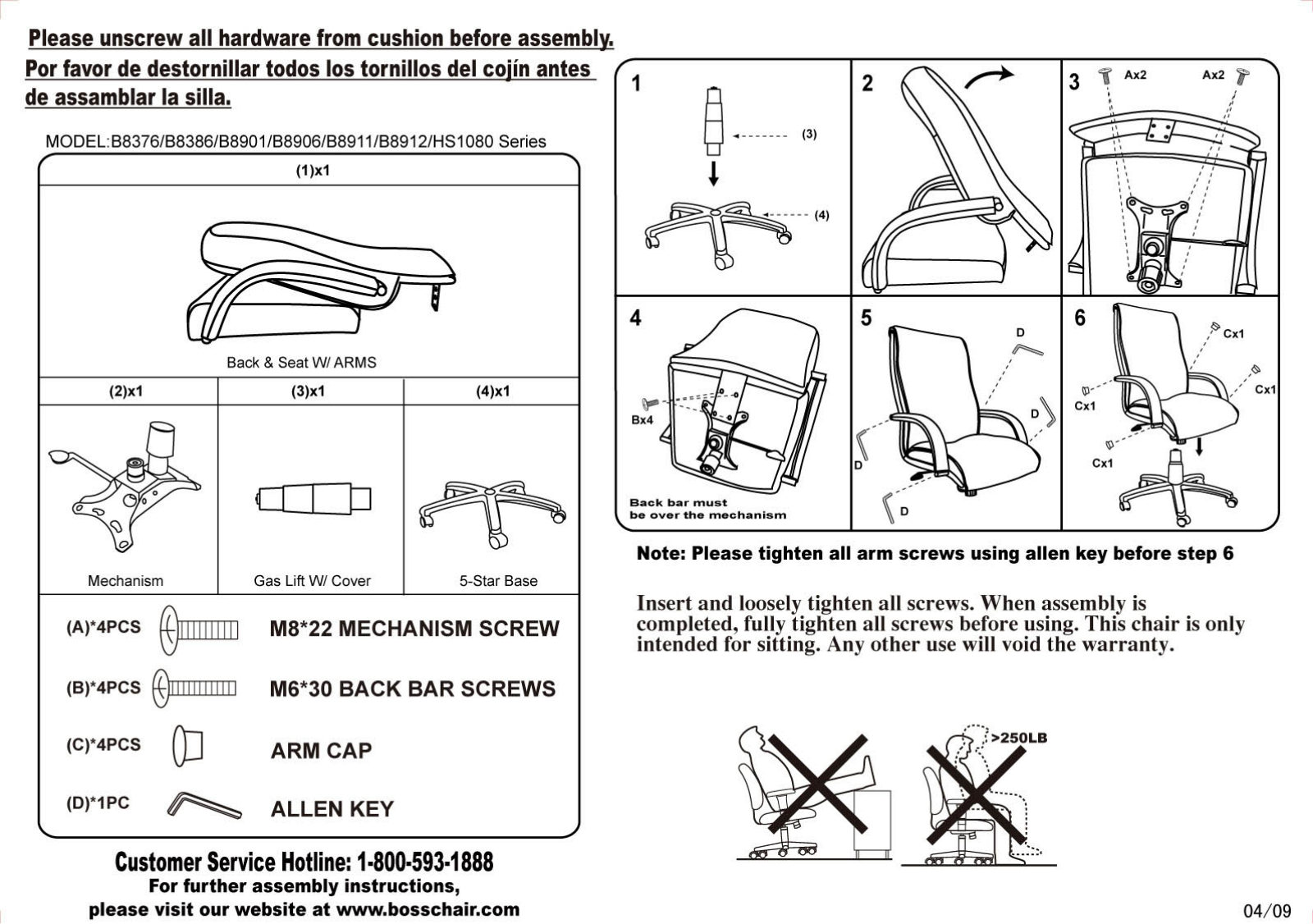 Boss B8376M Assembly Guide