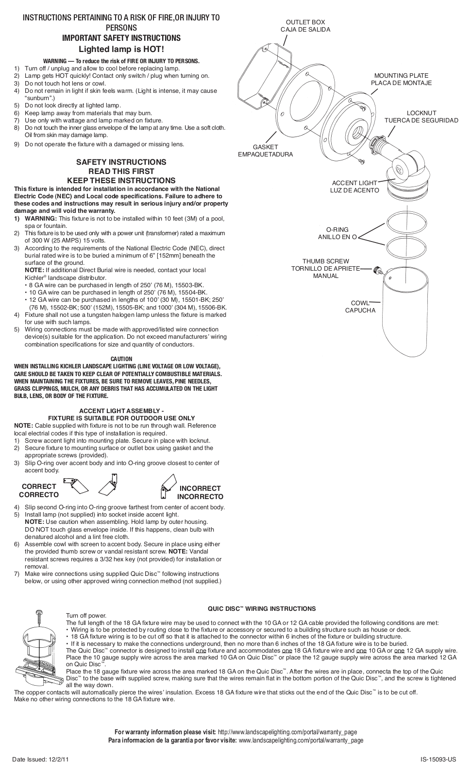 Kichler 15093 User Manual