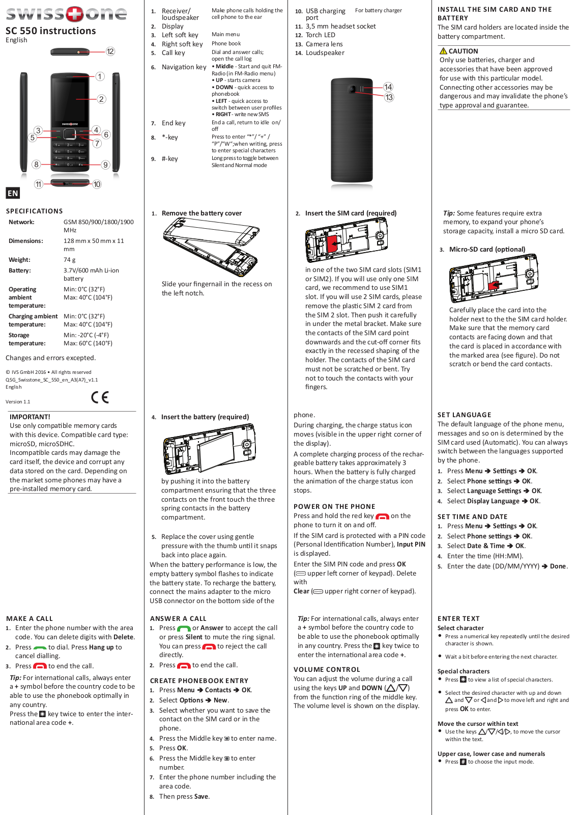 Swisstone SC 550 operation manual