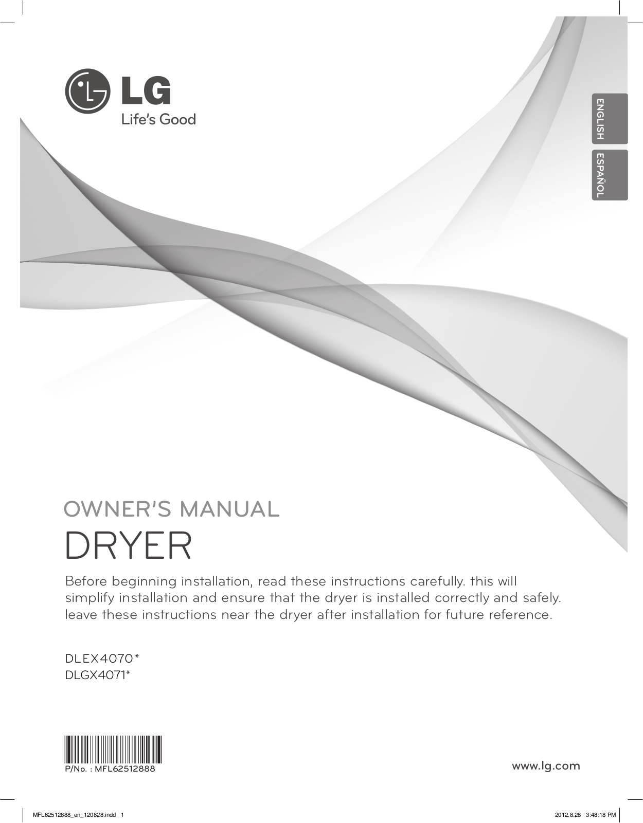 LG DLGX4071V User Manual
