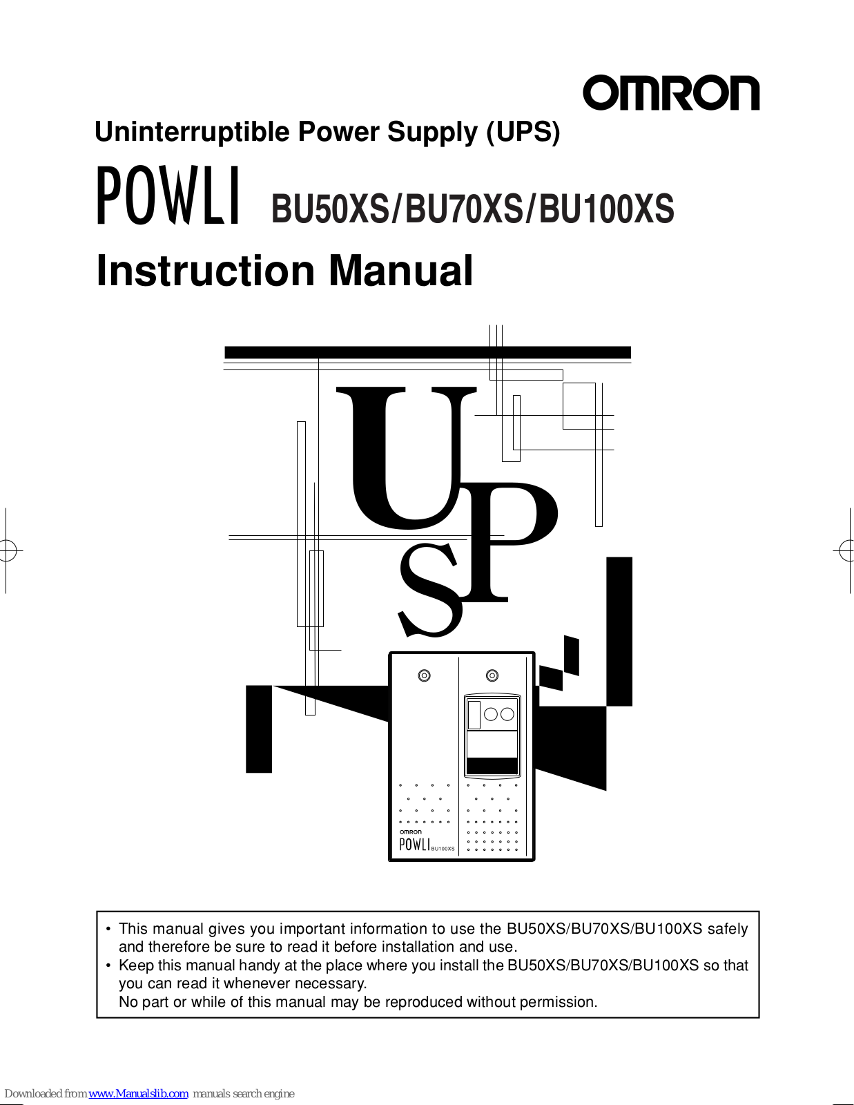 Omron POWLI BU50XS, POWLI BU70XS, POWLI BU100XS Instruction Manual