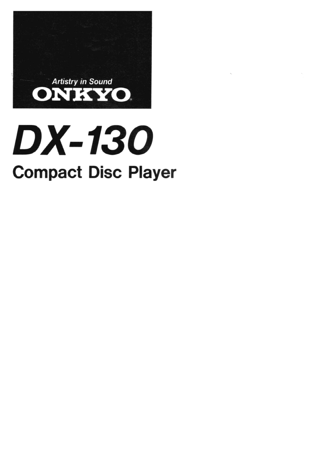 Onkyo DX-130 Owners Manual