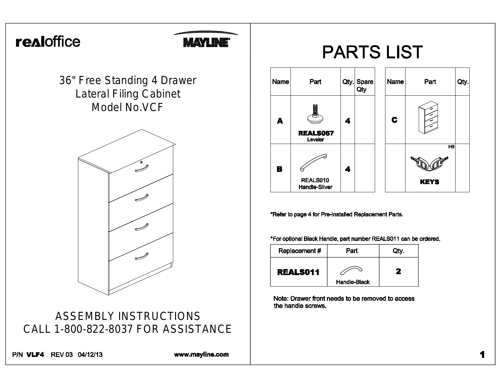 Mayline VCF 36 User Manual