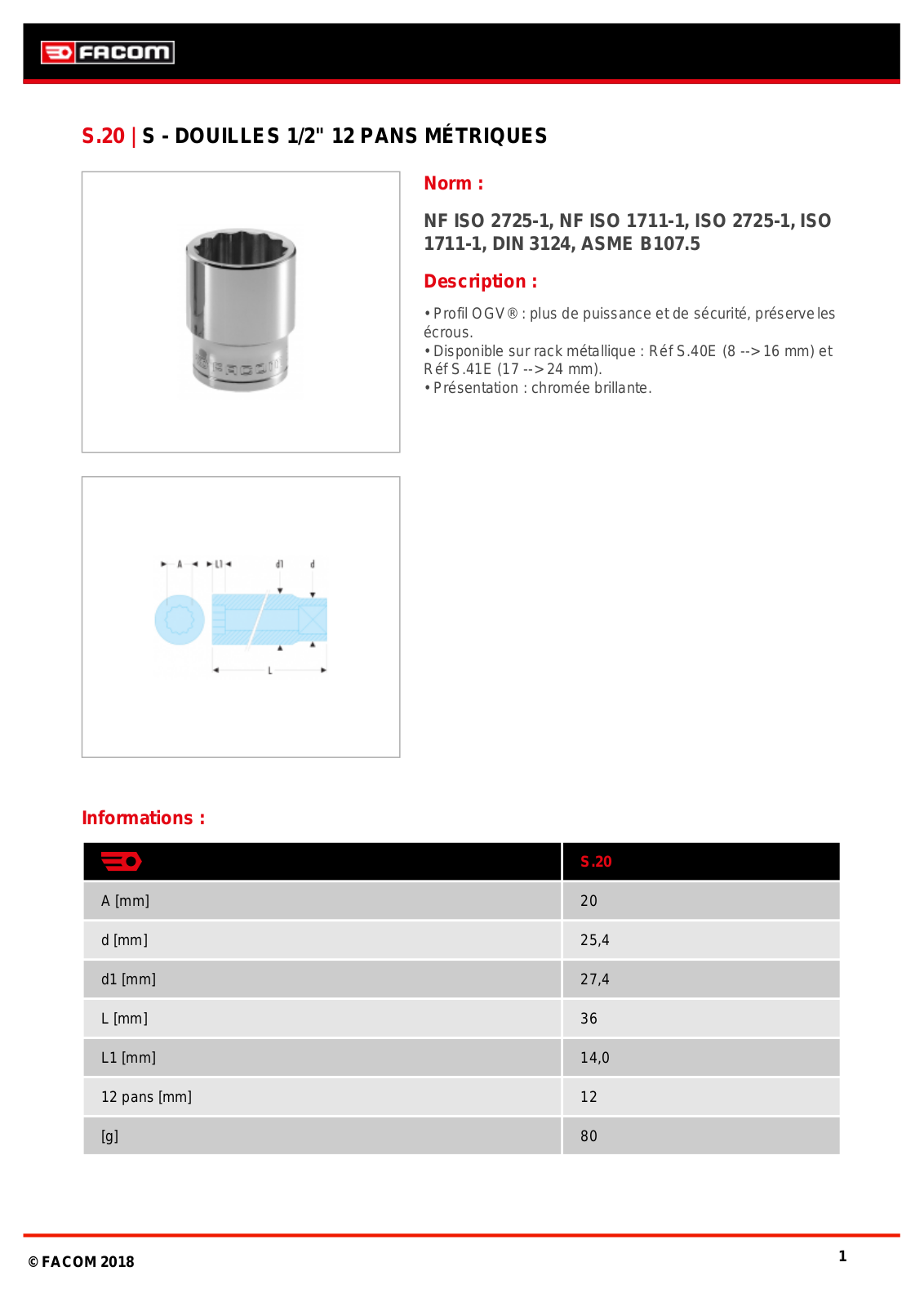 Facom S.20 Specification - ManualMachine.com