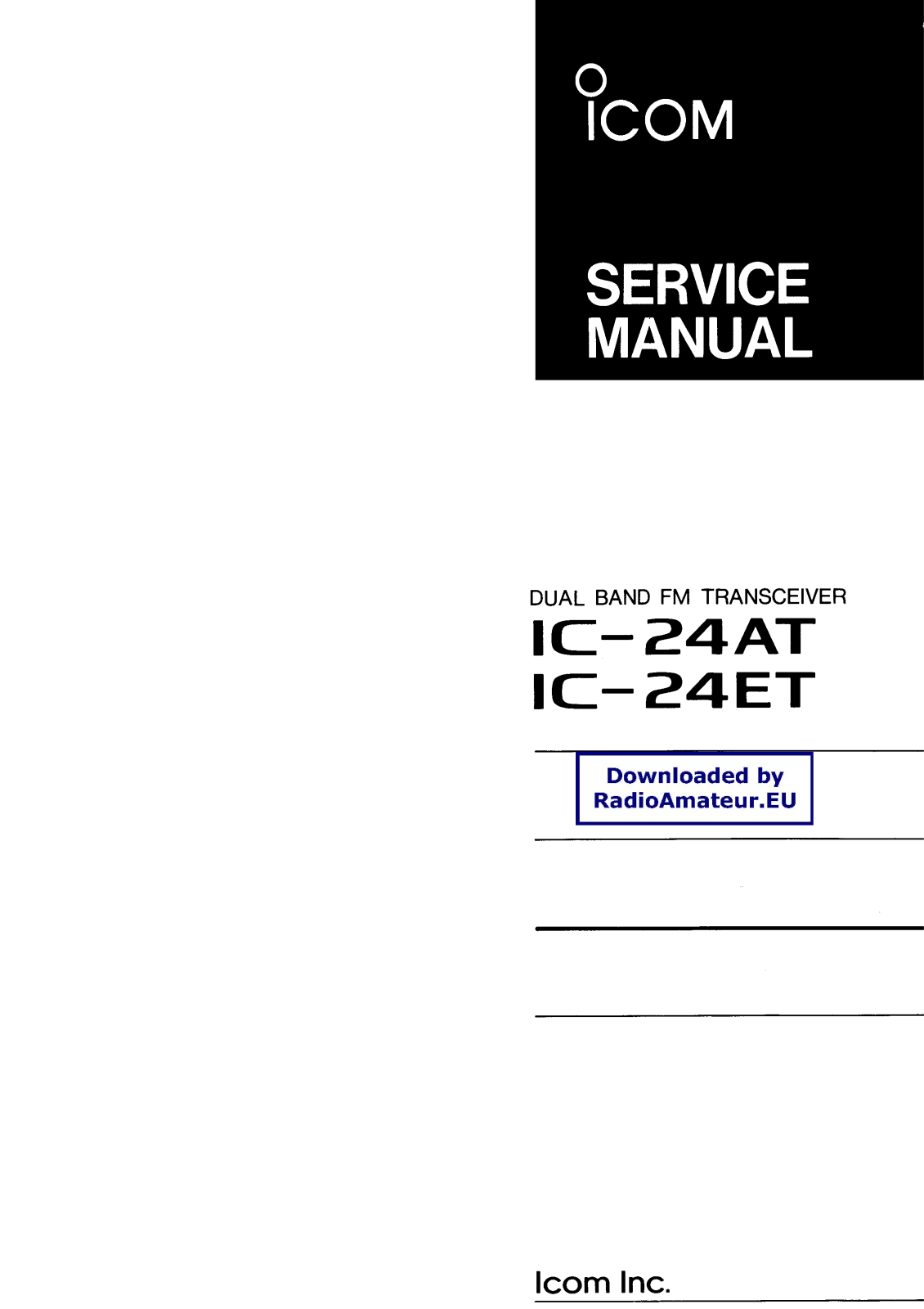 Icom IC24ATET User Manual