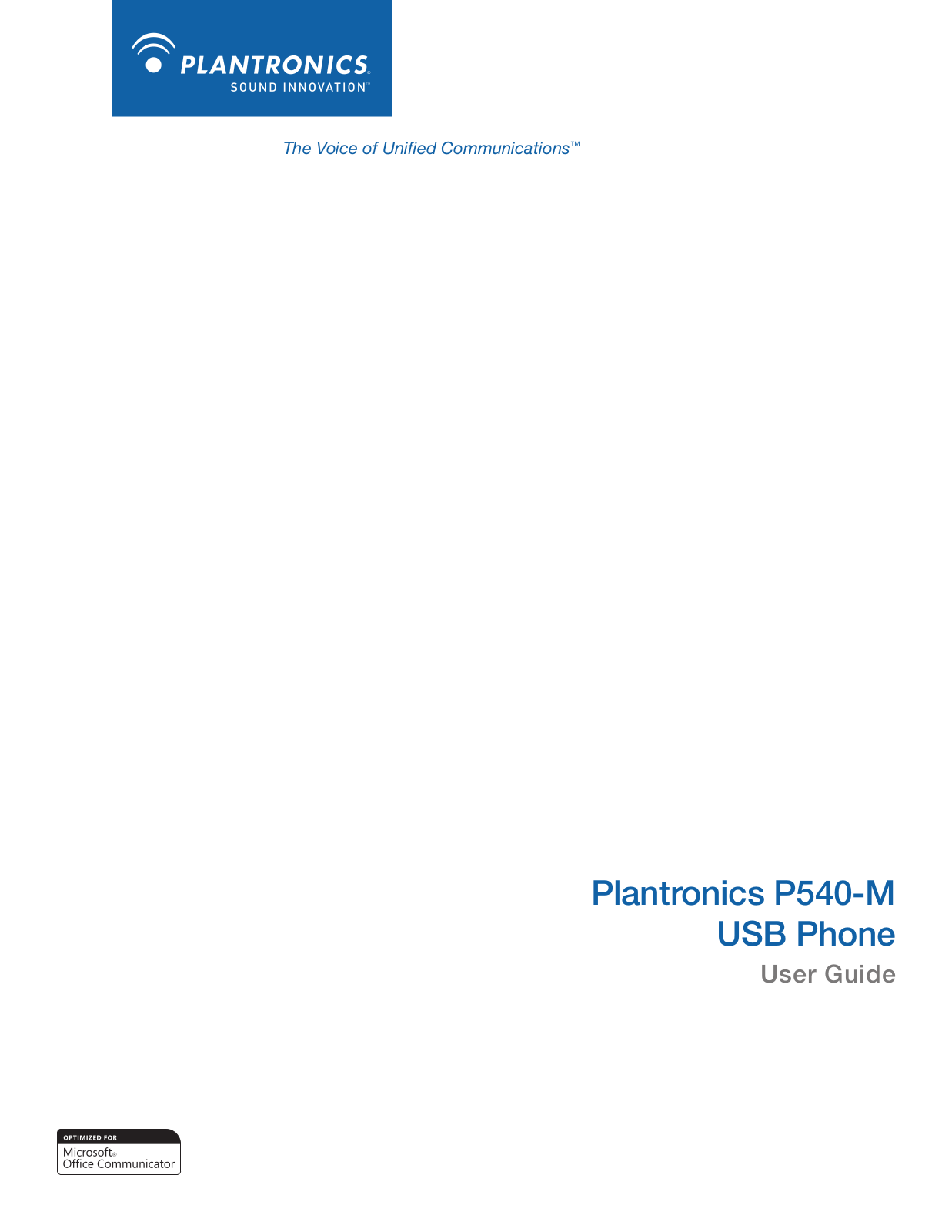 Plantronics 540 User Manual