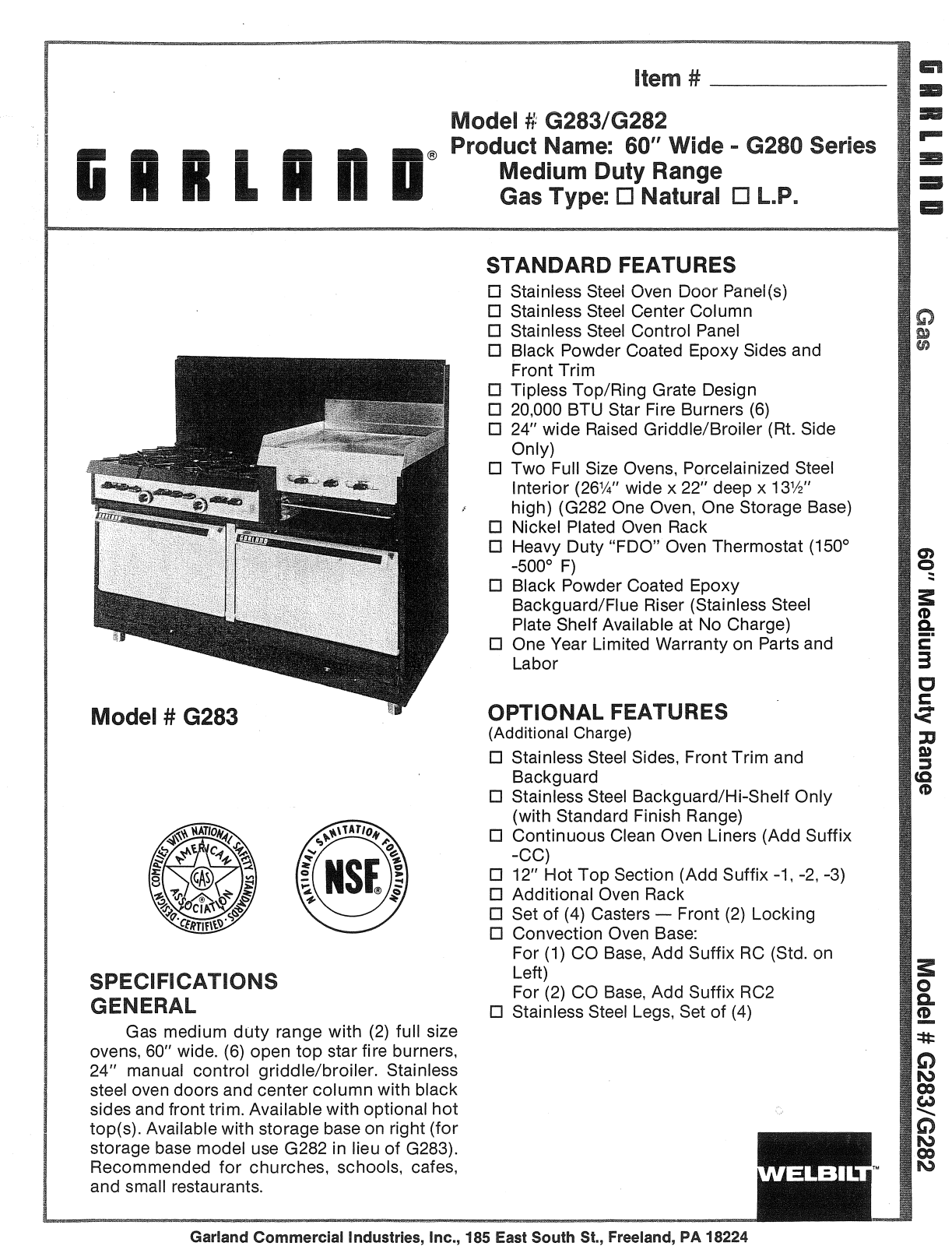 Garland G283 User Manual