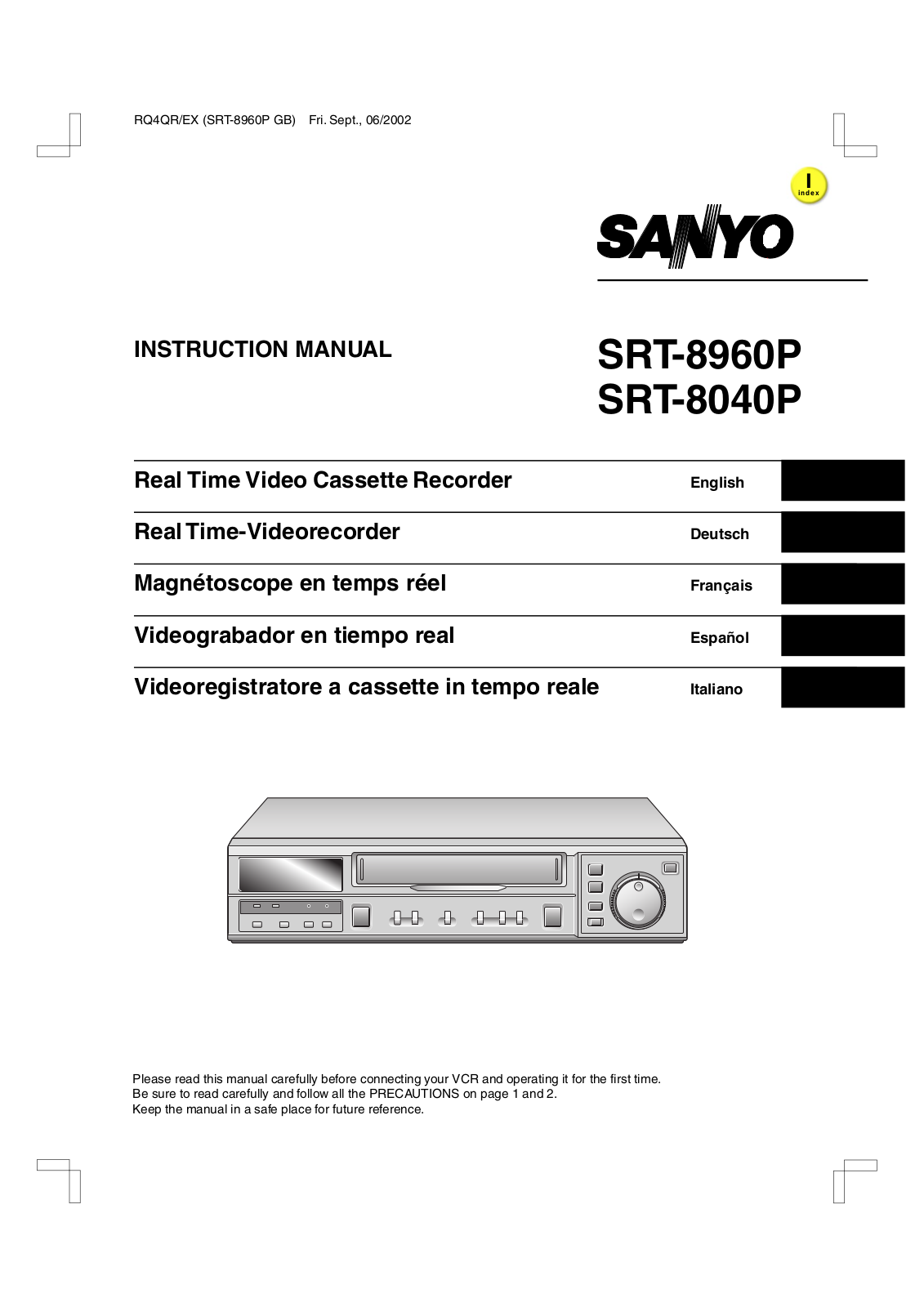 Sanyo SRT-8040P User Manual