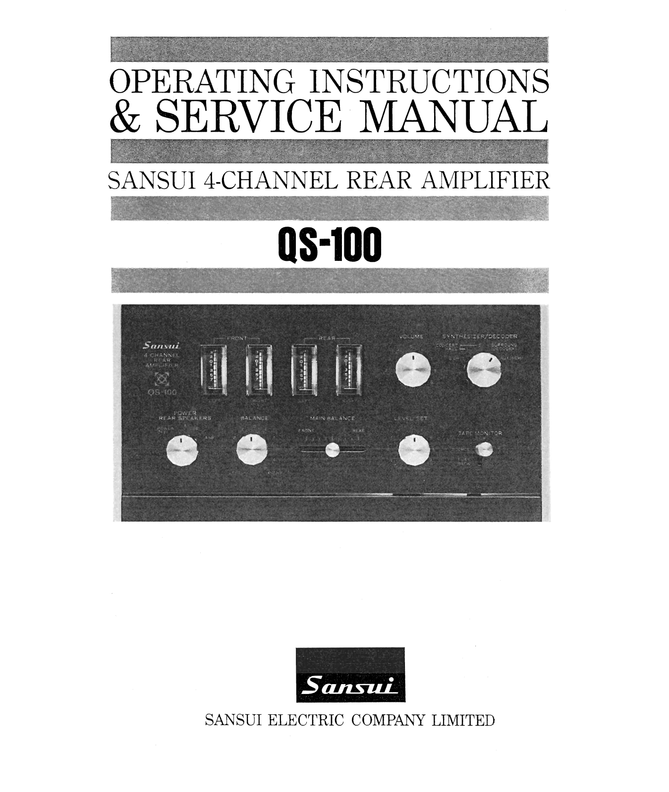 Sansui QS-100 Service Manual