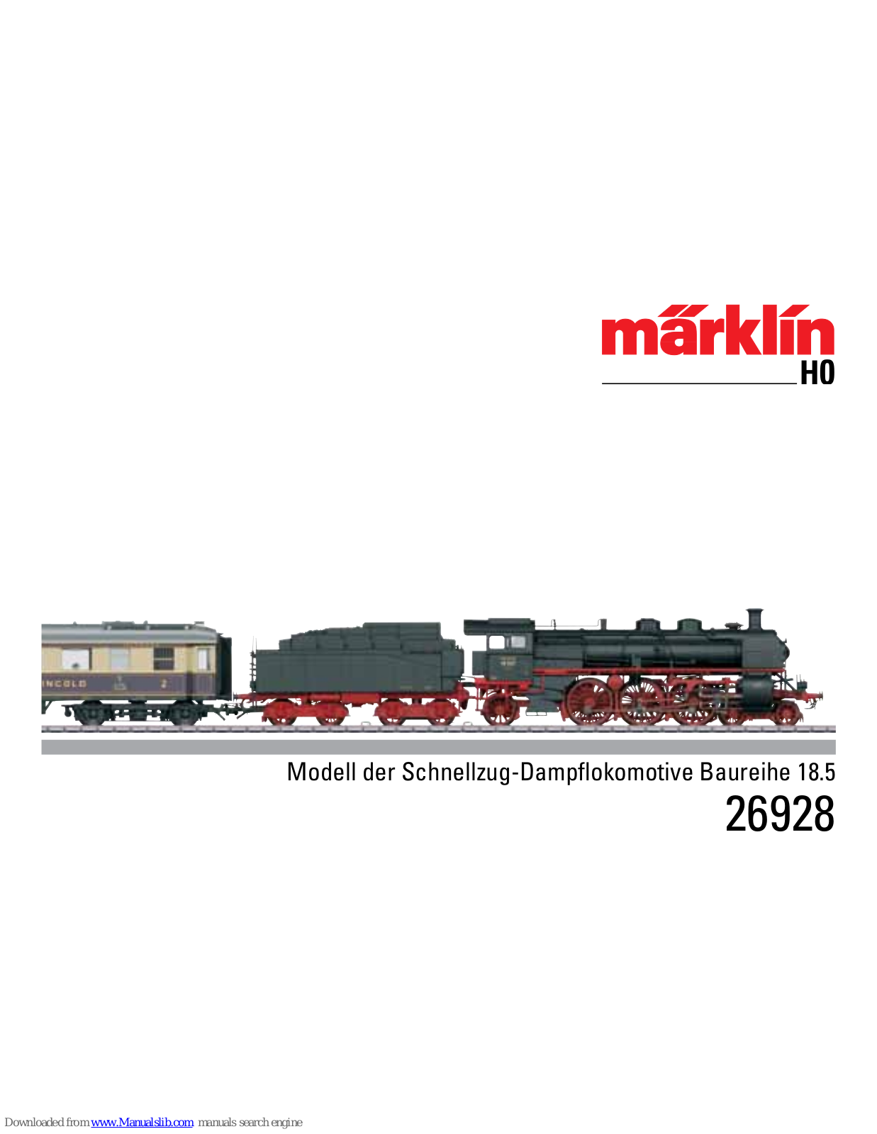 marklin 26928, BR 03, 241-A-65, BR 08 1001, 39242 User Manual