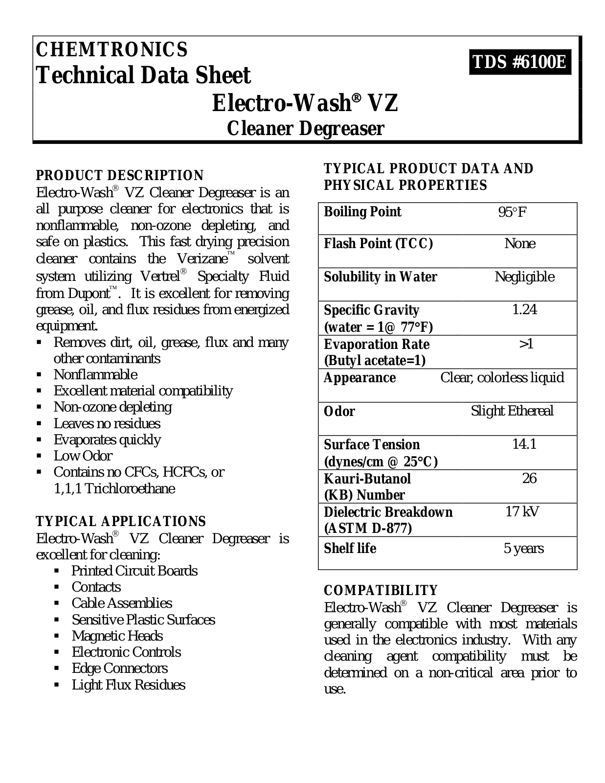 Chemtronics ES6100E User Manual