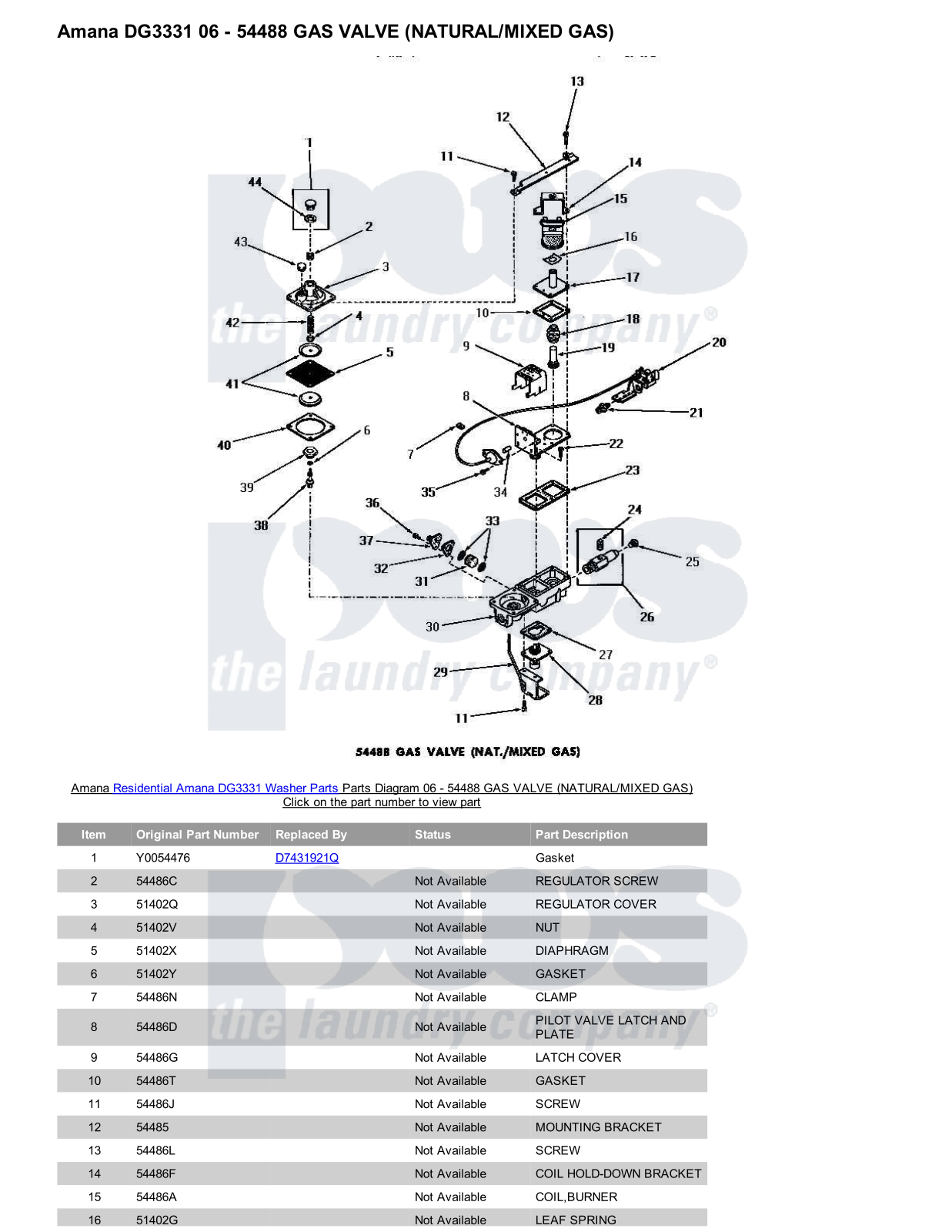 Amana DG3331 Parts Diagram