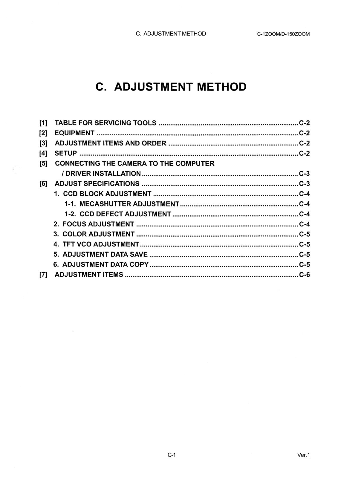 OLYMPUS C-1 Zoom Adjustment Method v1