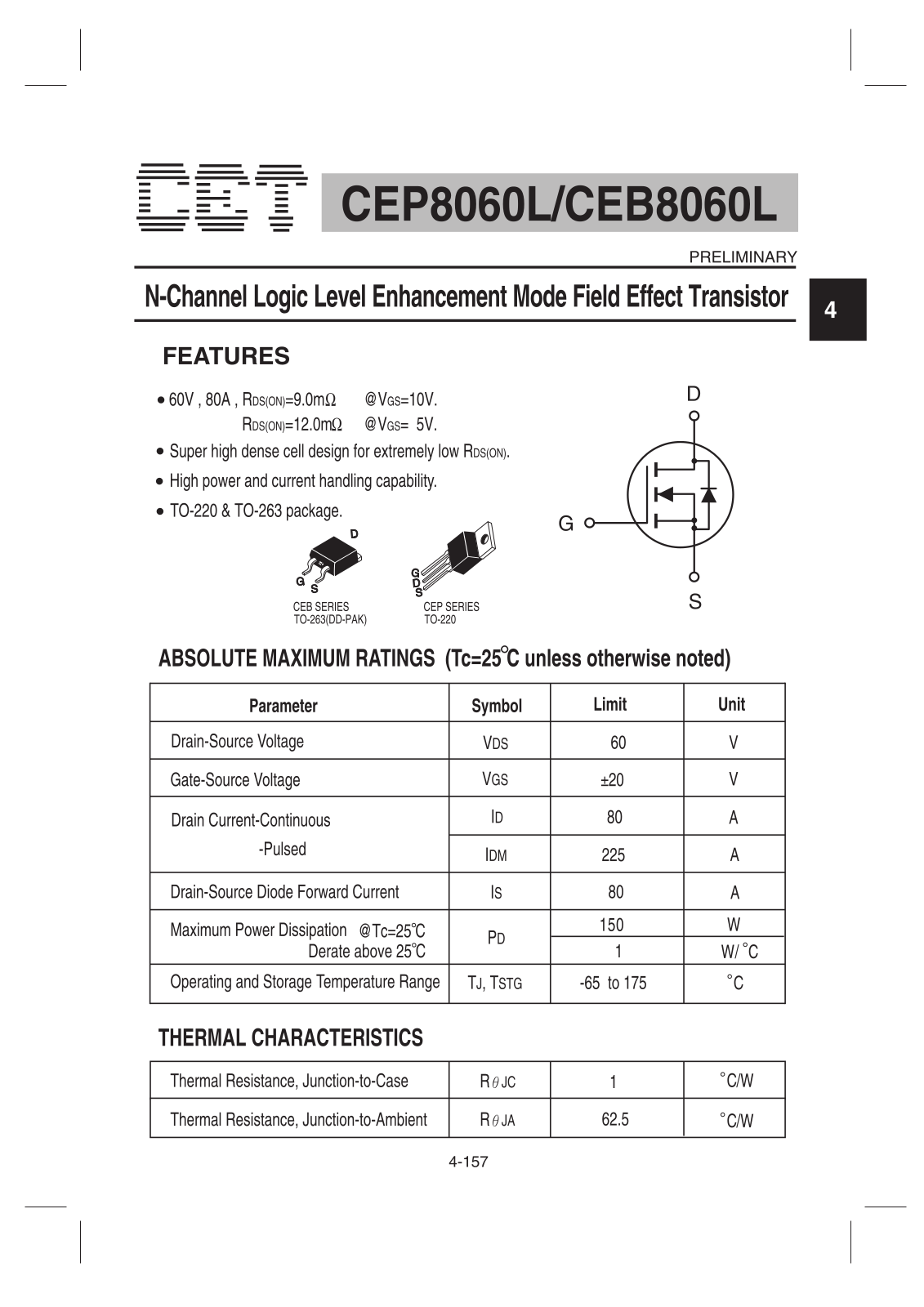 Datasheet CEP8060L, CEB8060L Datasheet (CET) - ManualMachine.com