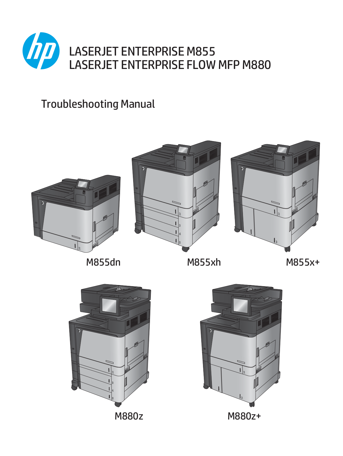 HP Color LaserJet Enterprise M855, Color LaserJet Enterprise flow MFP M880 Troubleshooting Manual