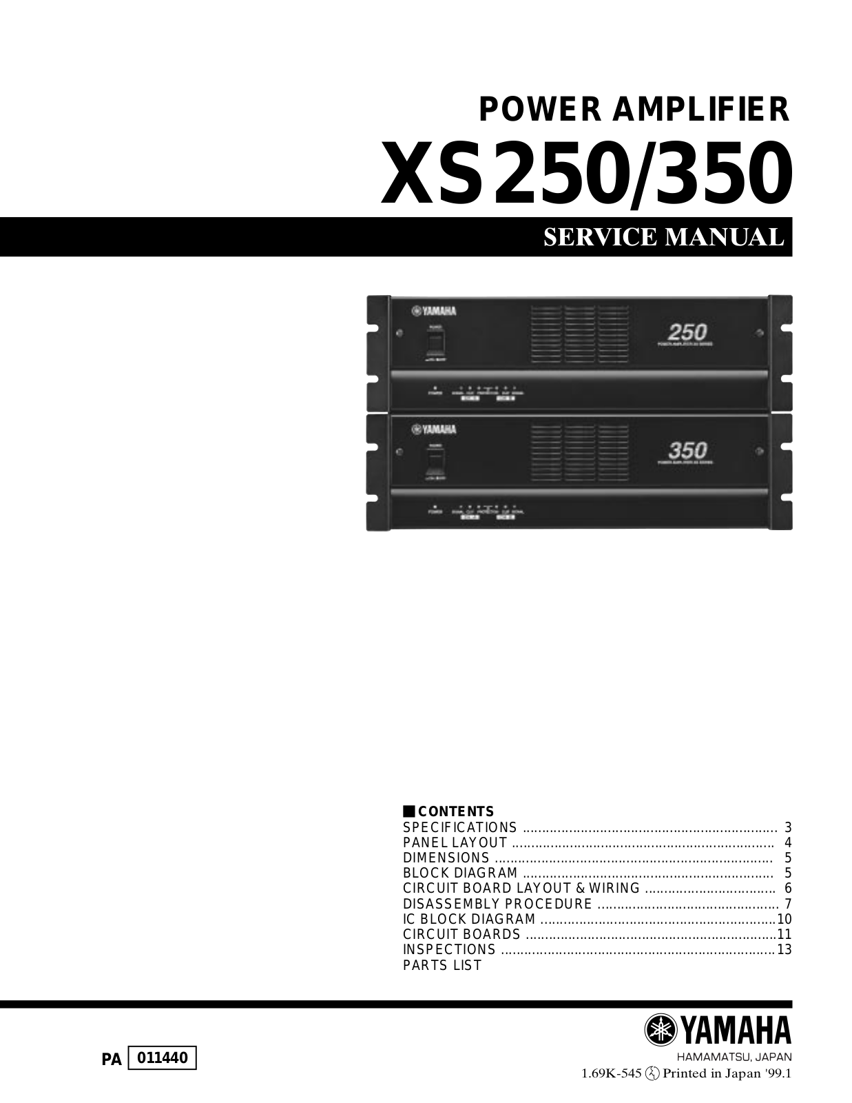 Yamaha XS-250, XS-350 Service manual