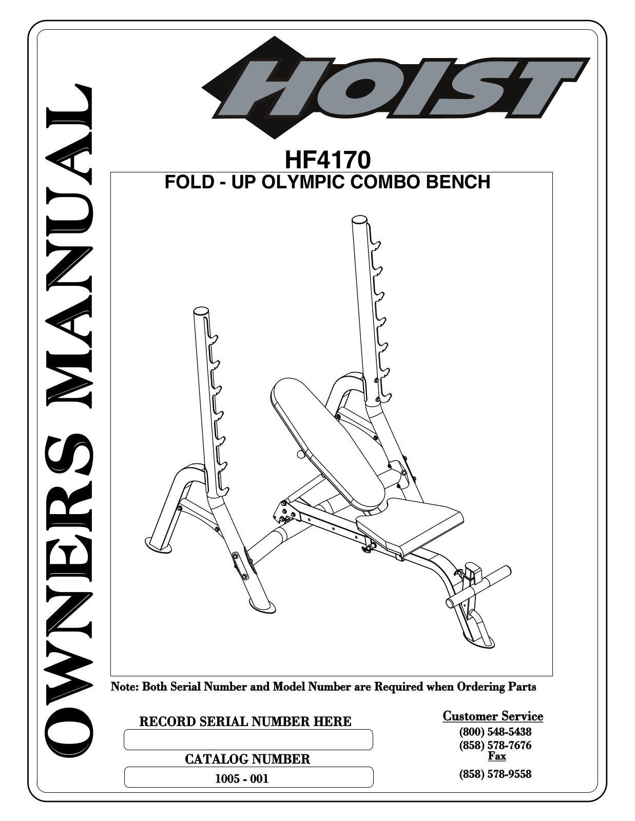 Hoist Fitness HF4170 User Manual