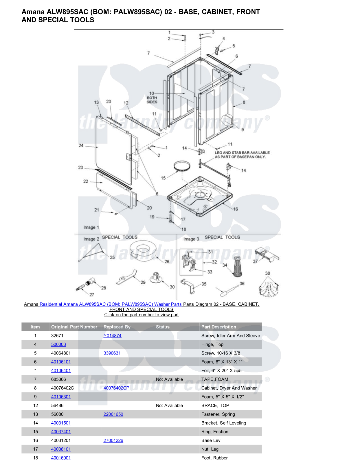 Amana ALW895SAC Parts Diagram