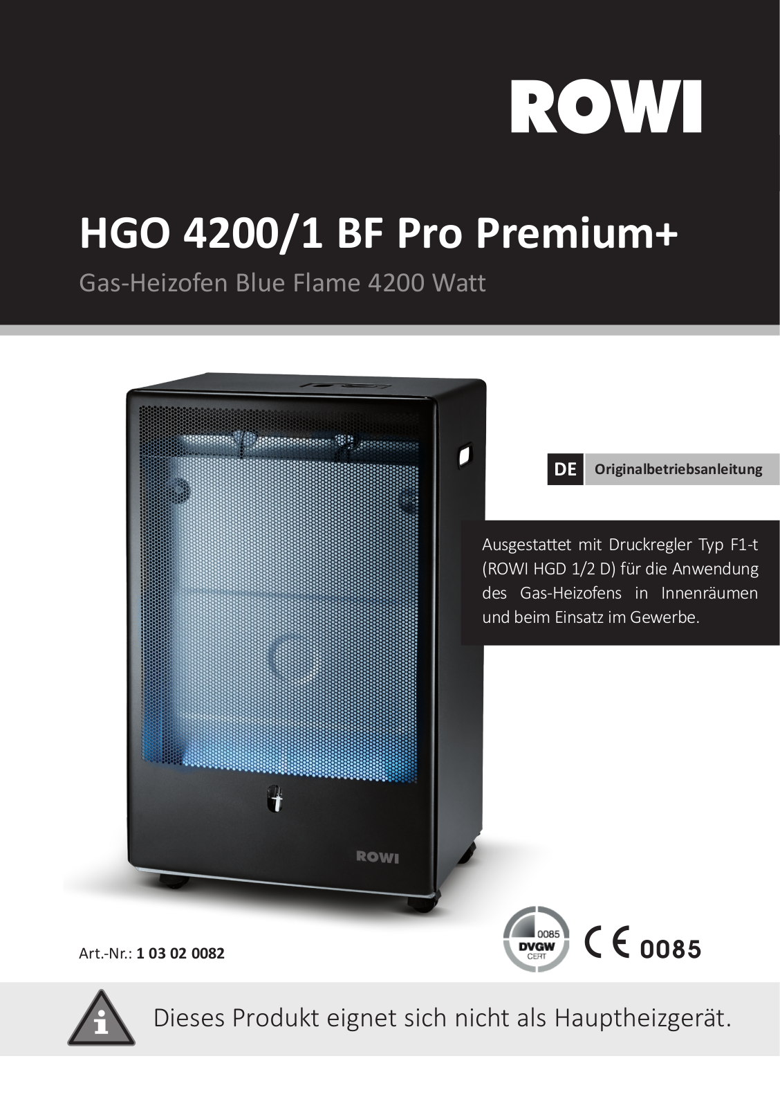 ROWI HGO 4200-1 BF Pro Premium+ operation manual