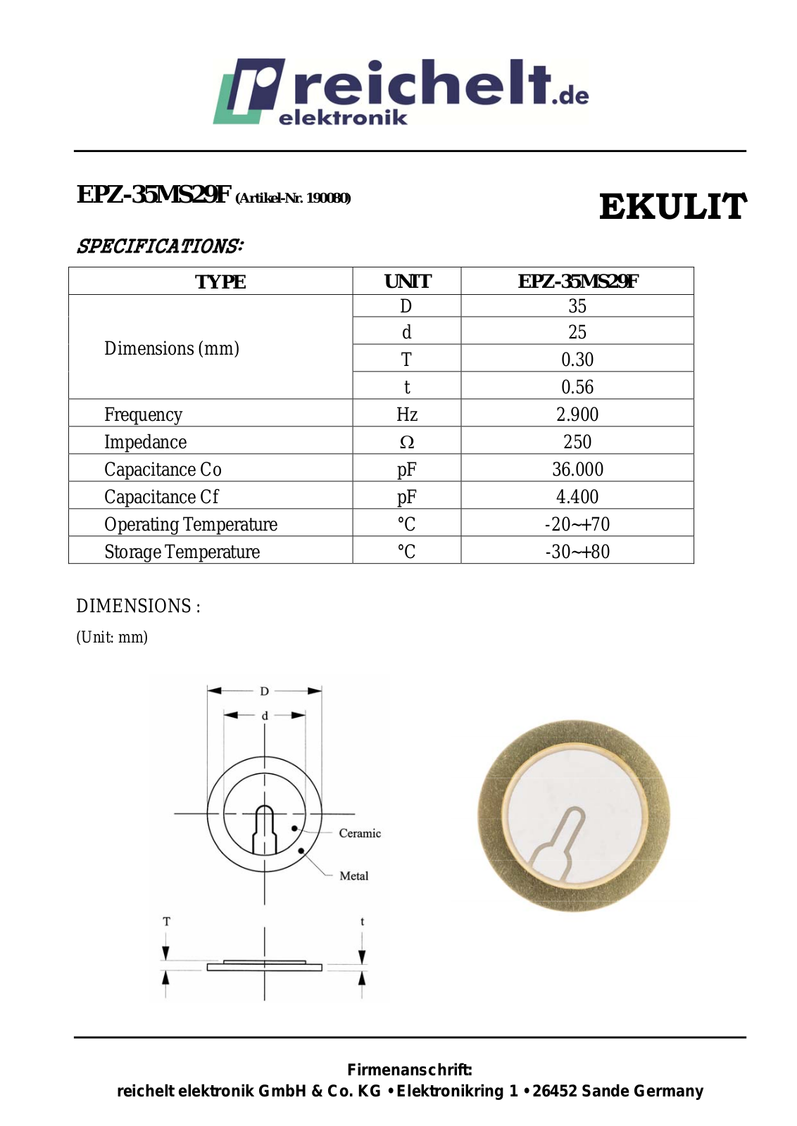 EKULIT EPZ-35MS29F Datasheet - ManualMachine.com