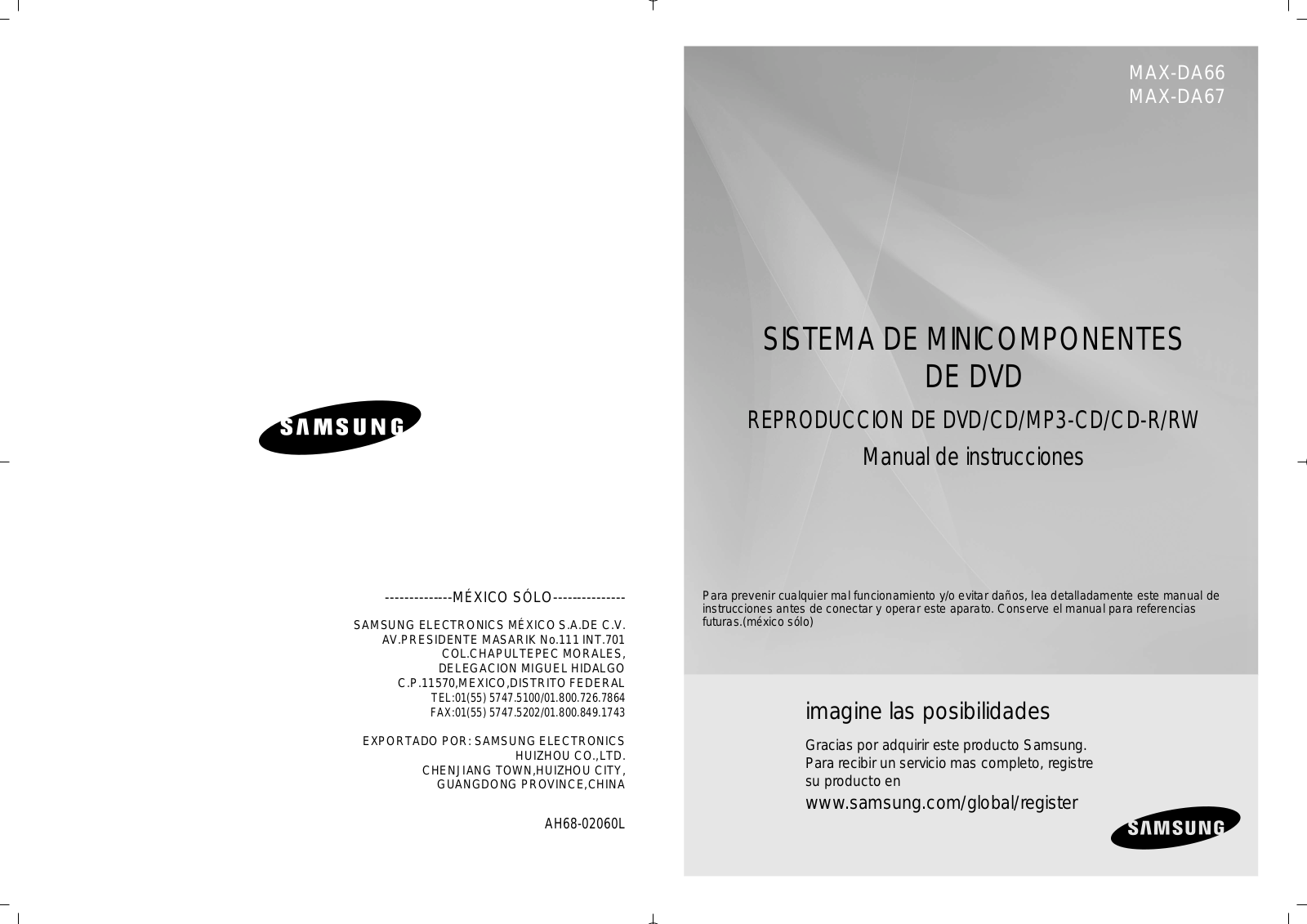 Samsung MAX-DA67, MAX-DA66, MAX-A66 Manual