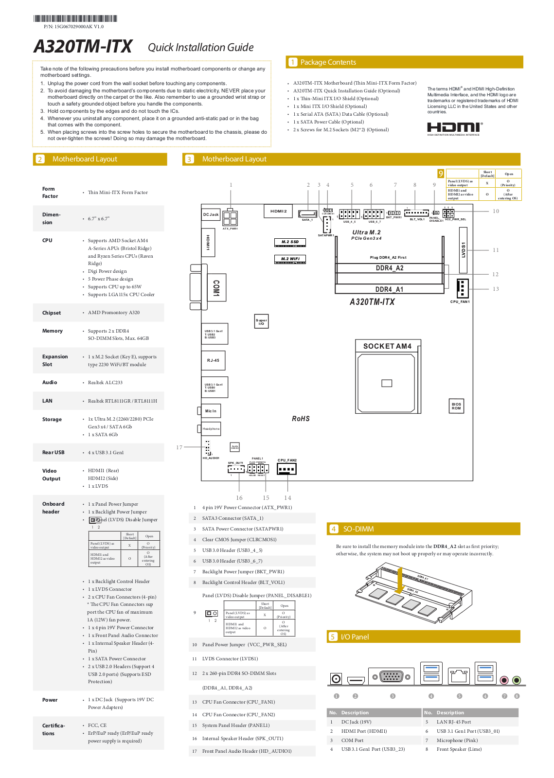 Asrock A320TM-ITX Quick Installation Guide - ManualMachine.com