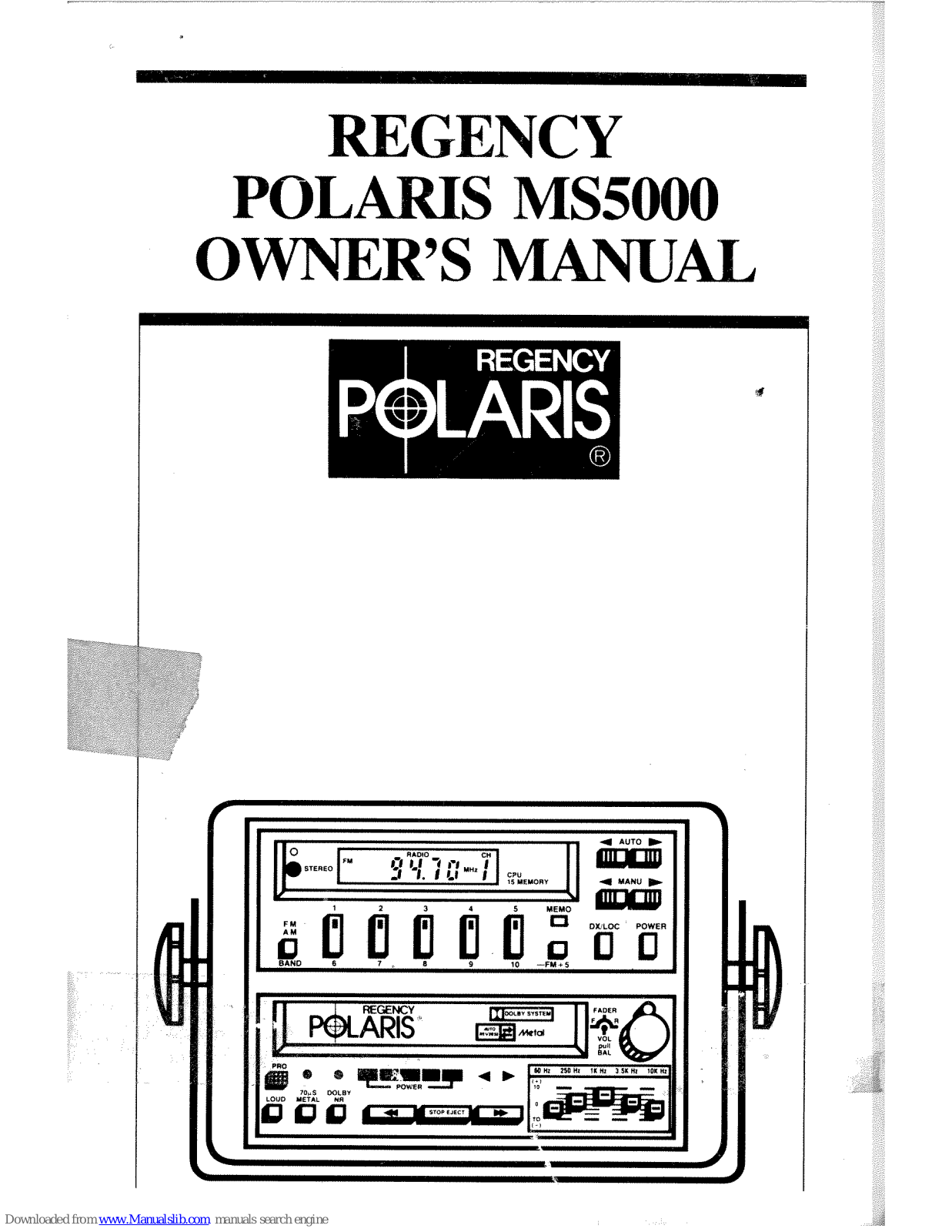 Regency MS5000 Owner's Manual - ManualMachine.com