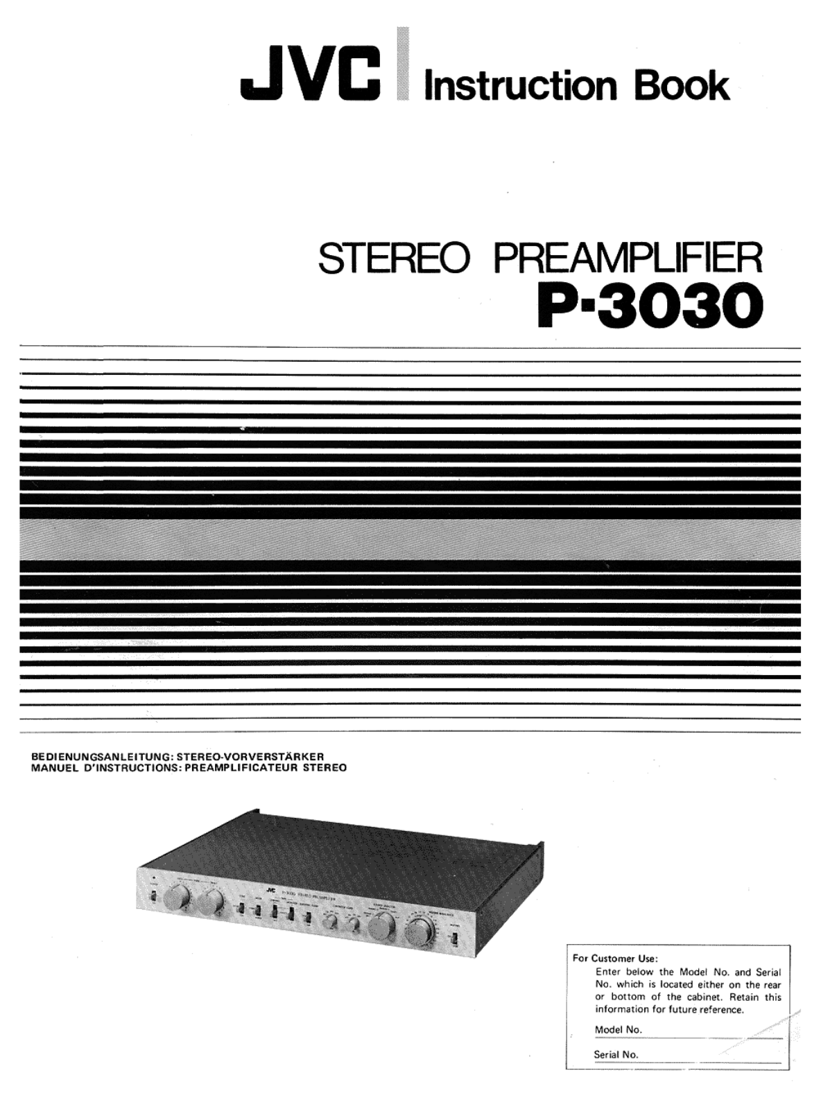 JVC P-3030 Owners manual