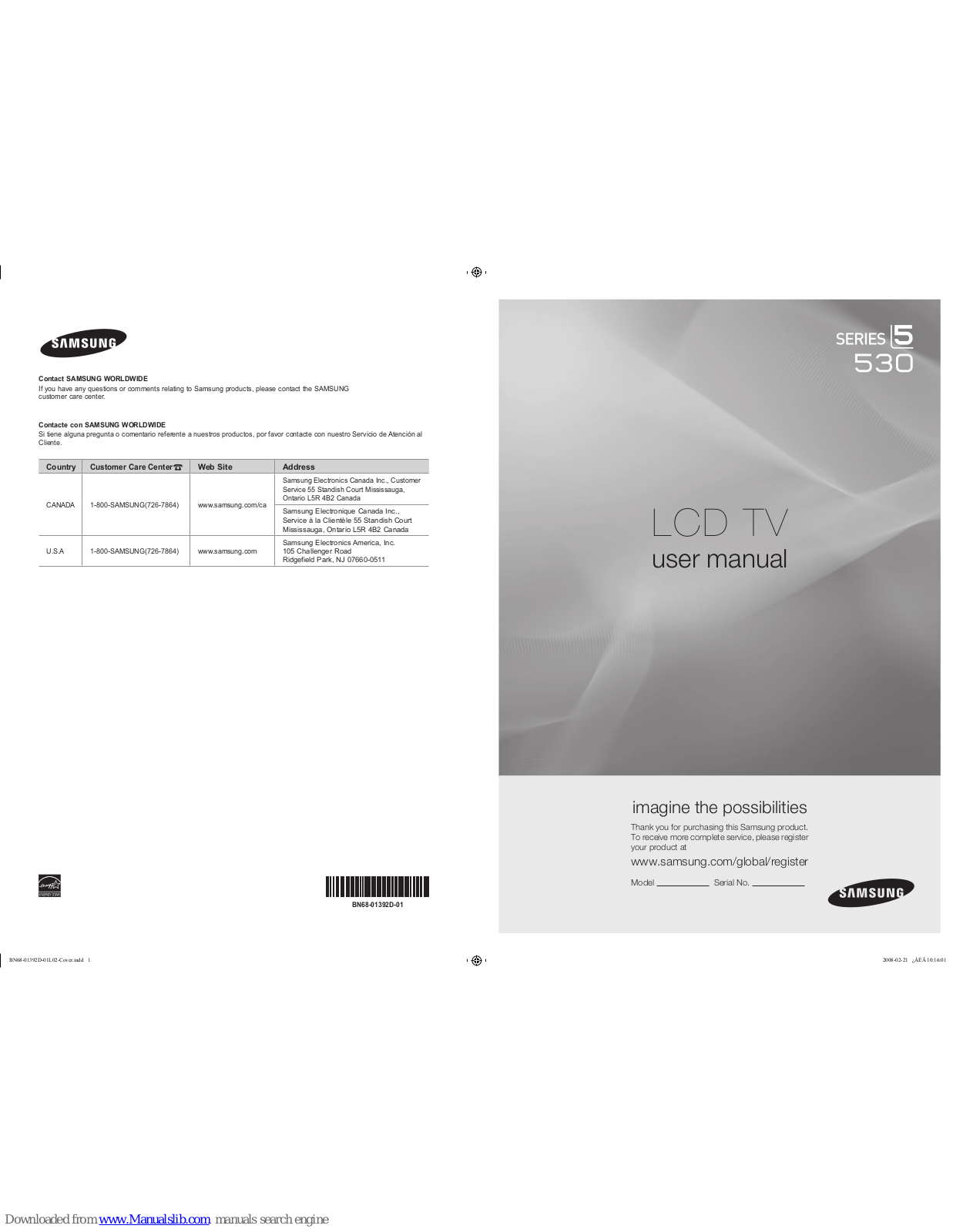 Samsung LN52A530P1FXZA, LN37A530P1F, LN40A530P1F, LN46A530P1F, LN52A530P1F User Manual