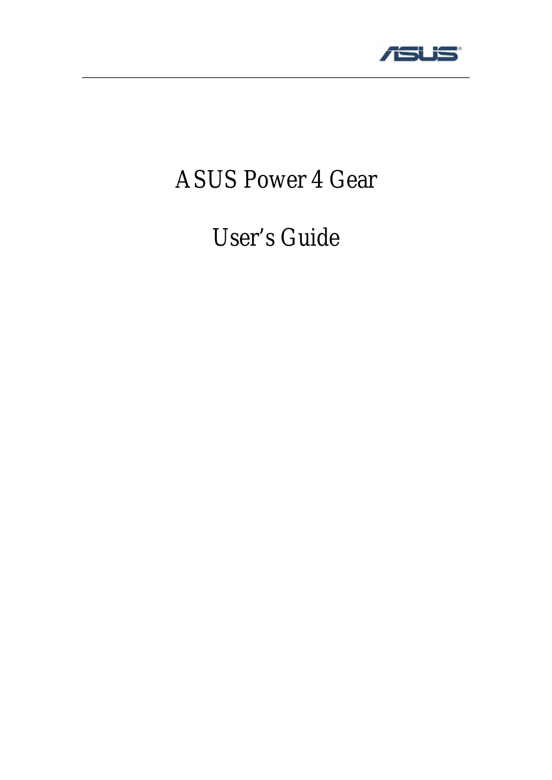 Asus Power 4 Gear User Manual