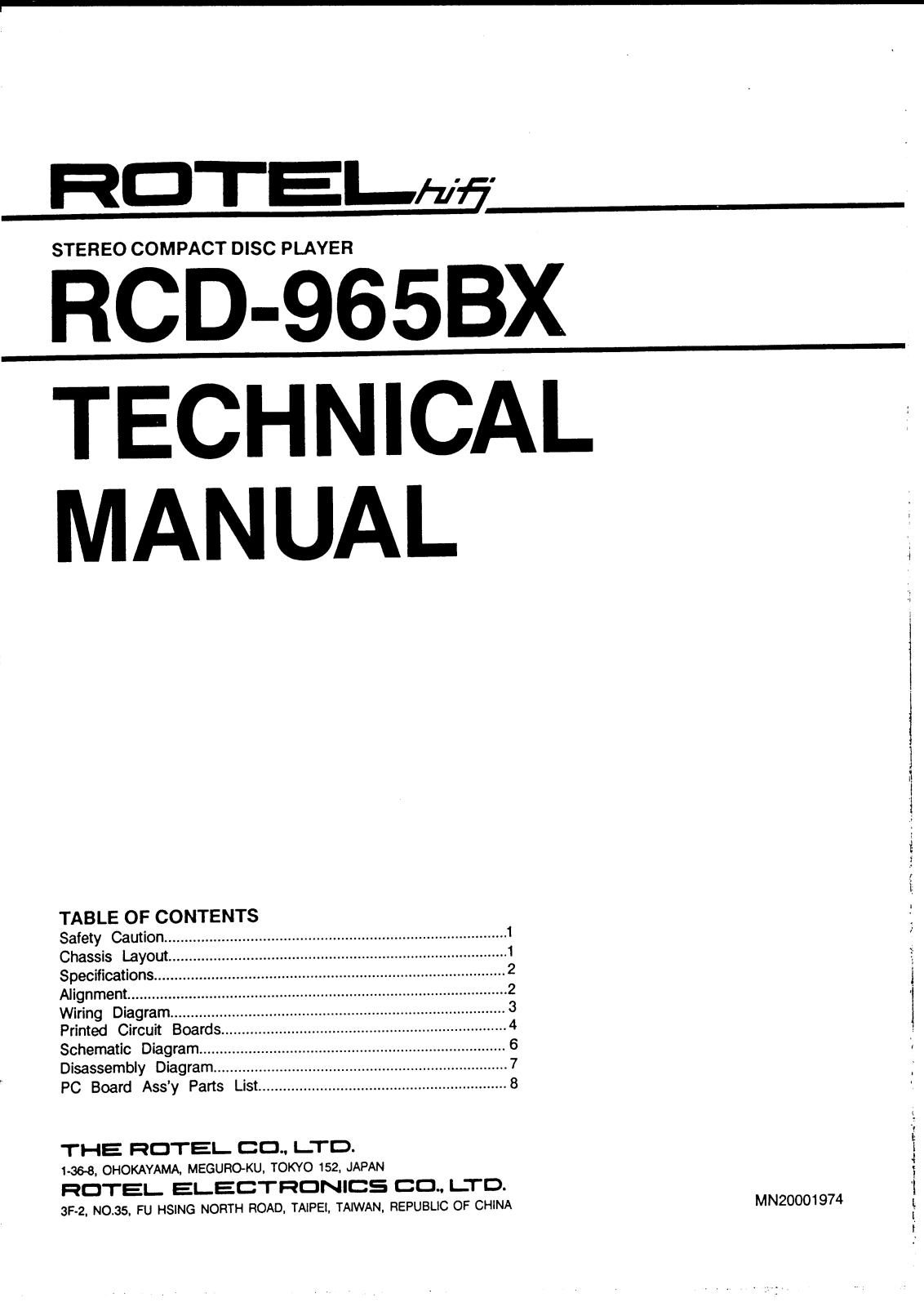 Rotel rcd965 service manual