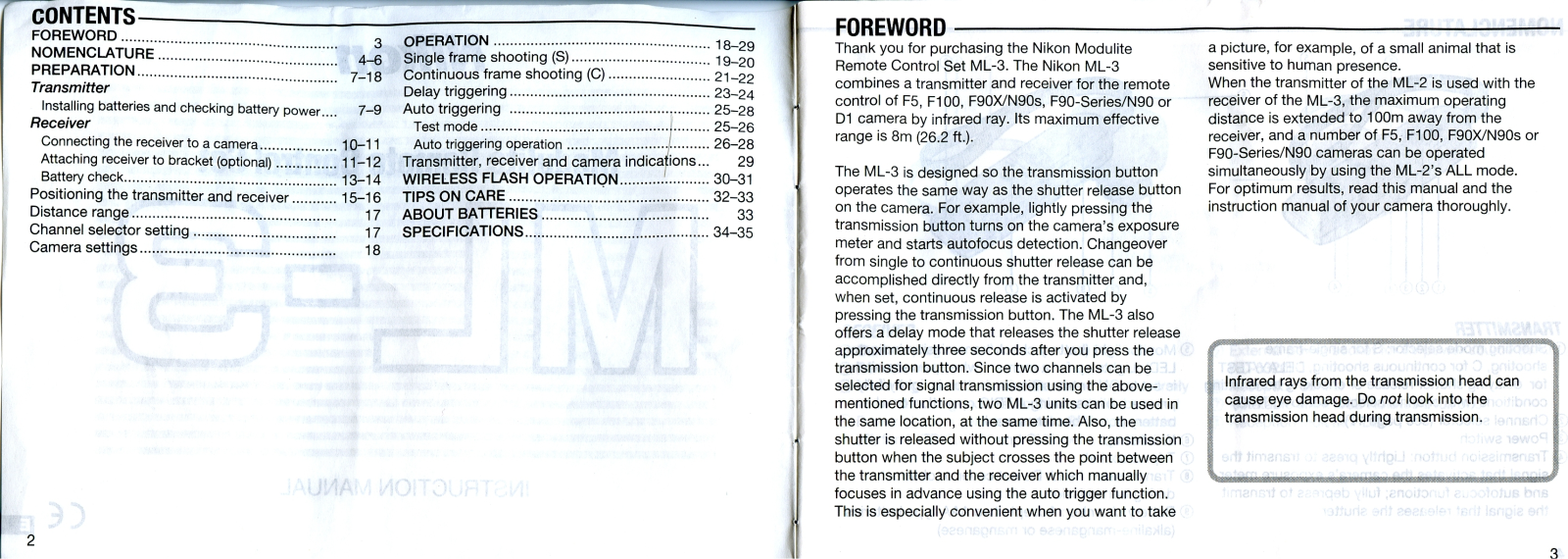 Nikon ML-3 Owner's Manual